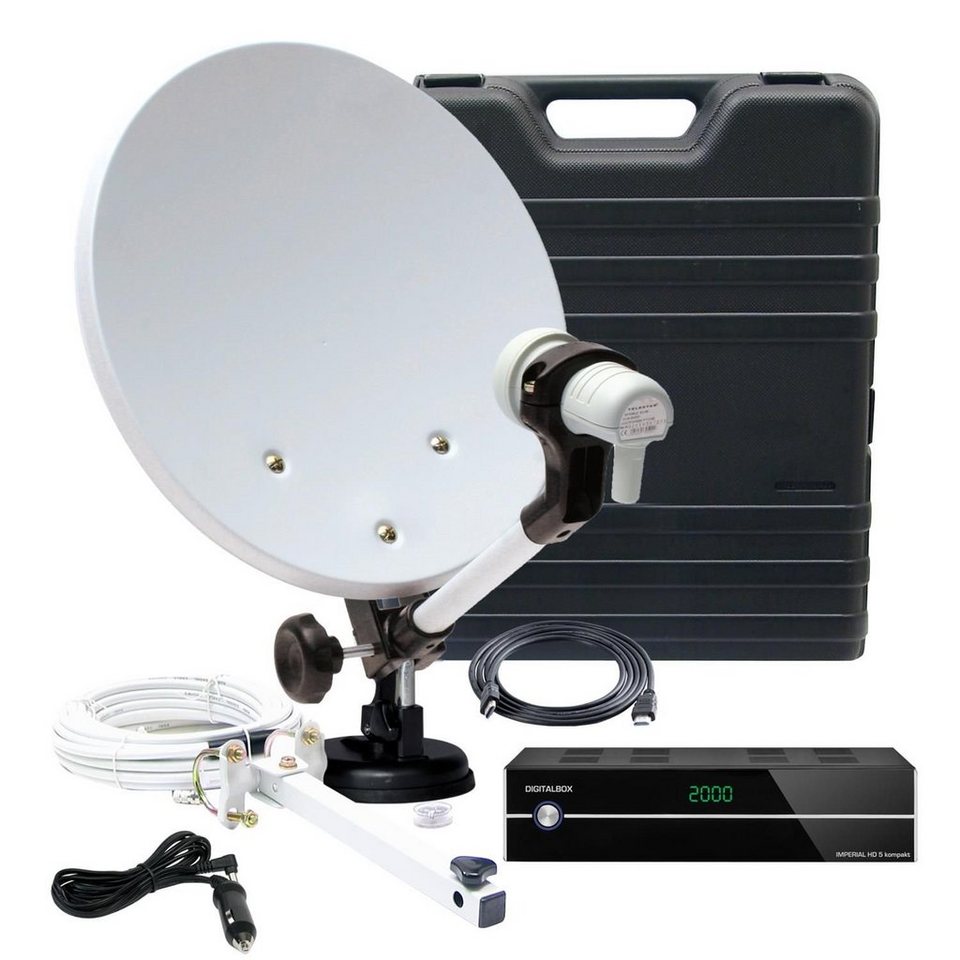 Komplettanlage Digitale Mobile Sat Anlage 2Teilnehmer UHD LNB HD DVB-S2 Receiver
