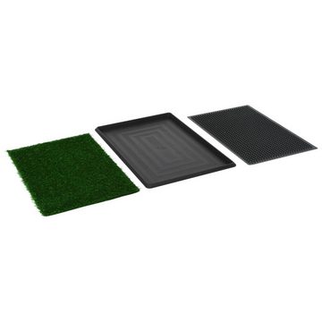 vidaXL Hundetoilette Haustiertoilette mit Tablett & Kunstrasen Grün 76x51x3 cm WC