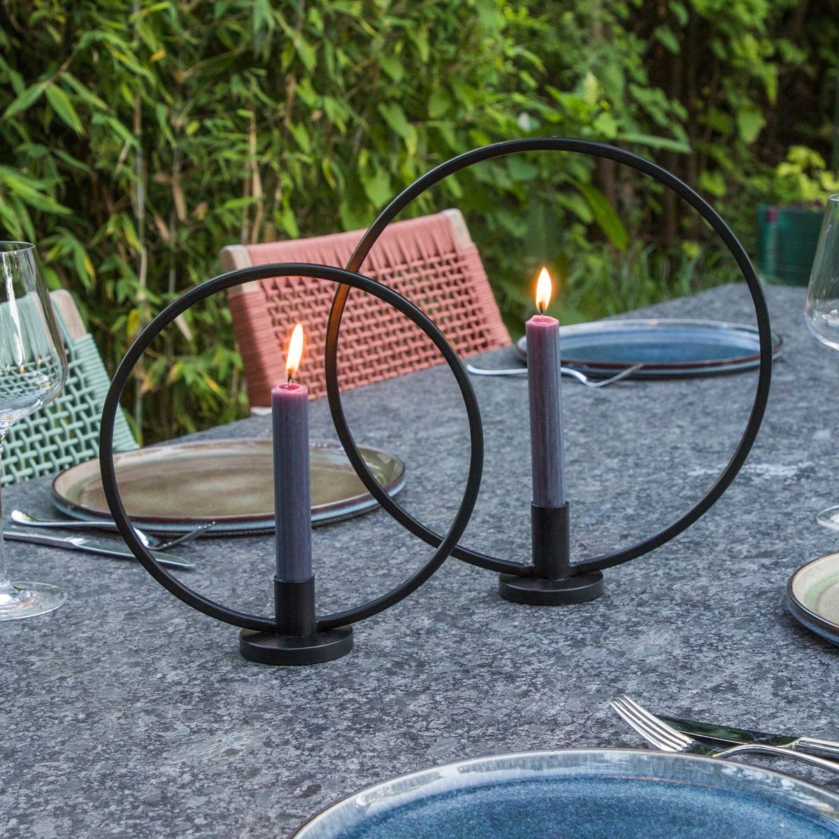 Gravidus Kerzenhalter 2er Set Kerzenhalter Ring Kerzenständer Kerzenleuchte günstig online kaufen