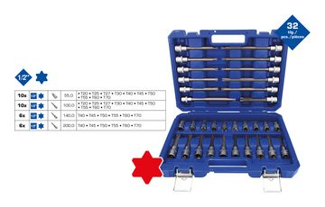 Brilliant Tools Steckschlüssel (32 St), 1/2" Satz, 32-teilig, Torx-Profil