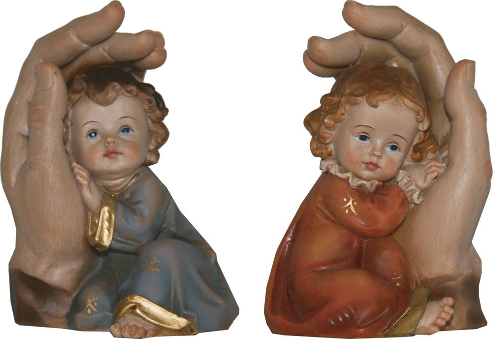dekoprojekt Dekofigur Heiligenfigur Schützende Hände 2-teilig 12,8 cm