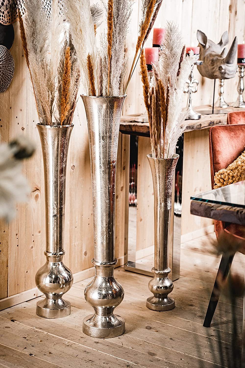 MichaelNoll Dekovase Vase Blumenvase Dekovase Alu Kunstblumen - S 69,5 cm M günstig online kaufen