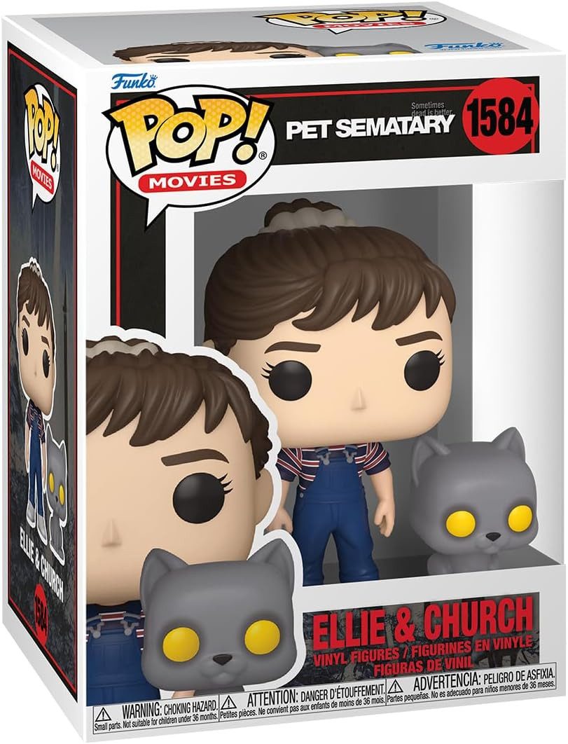 Funko Actionfigur Friedhof der Kuscheltiere POP! Movies Vinyl Ellie & Church 9 cm, (1-tlg), detailreiche Figur aus Vinyl