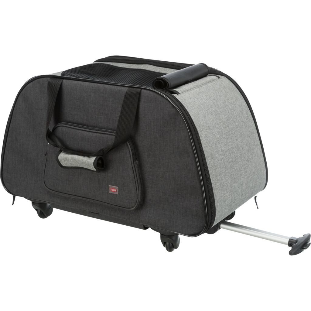 TRIXIE Hunde-Transportbox Trolley - schwarz/grau - 34 × 43 × 67 cm
