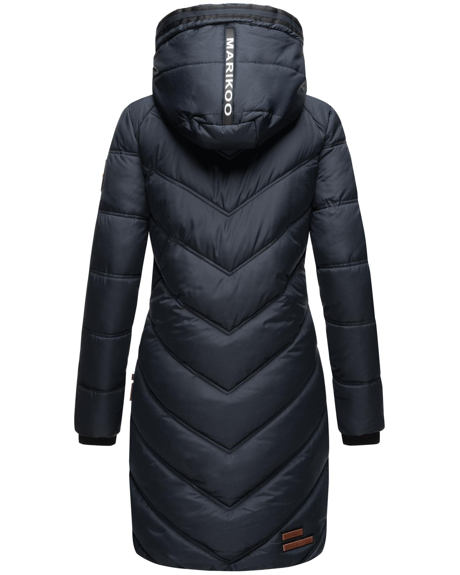 Marikoo Wintermantel Armasa modischer Damen Winter Steppmantel mit Kapuze – Bild 3 von 5