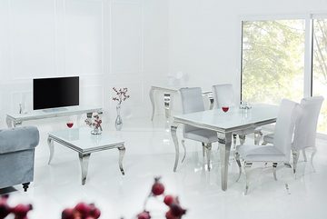 riess-ambiente Konsolentisch MODERN BAROCK 145cm weiß / silber (Einzelartikel, 1-St), Flur · Opalglas · Edelstahl · eckig · Wohnzimmer