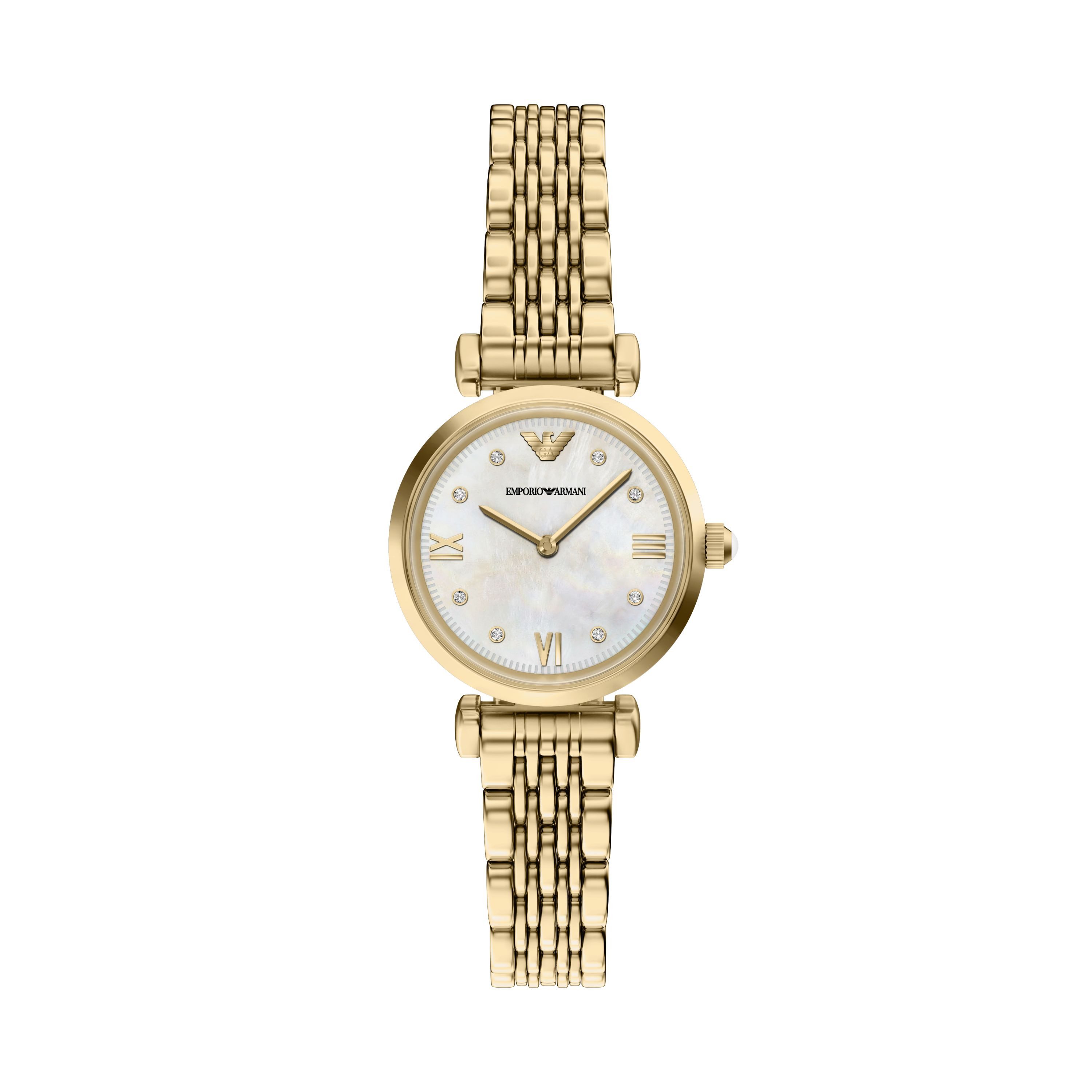 Emporio Armani Quarzuhr AR11806, Armbanduhr, Edelstahlarmband, analog, Glassteine