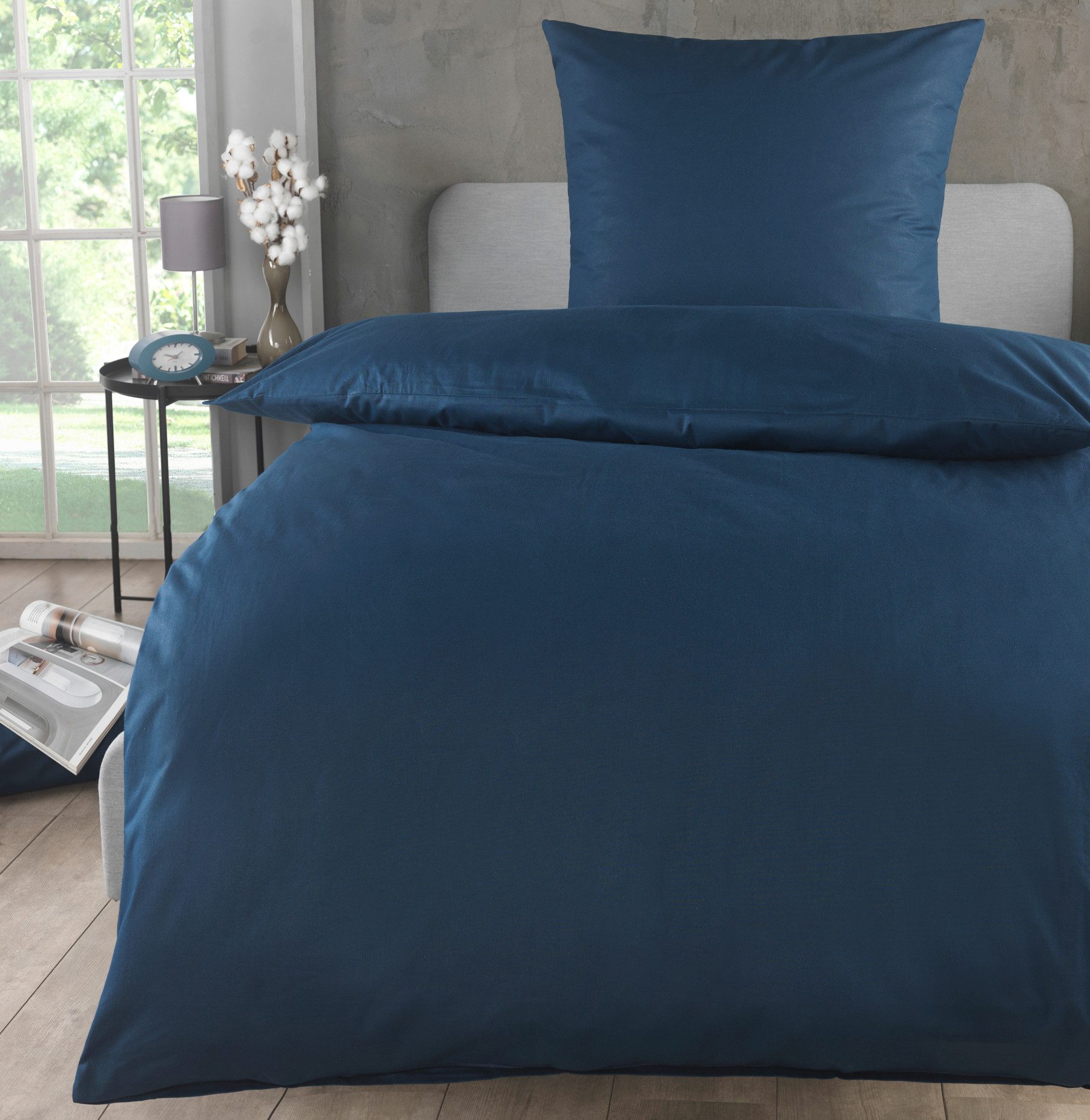 Malika Bettwäsche 135x200 + 80x80 cm atmungsaktiver Baummwoll Renforce Bettbezug, Renforce Baumwolle, 2 teilig, Für Allergiker geeignet, pflegeleicht, angenehm weicher Stoff