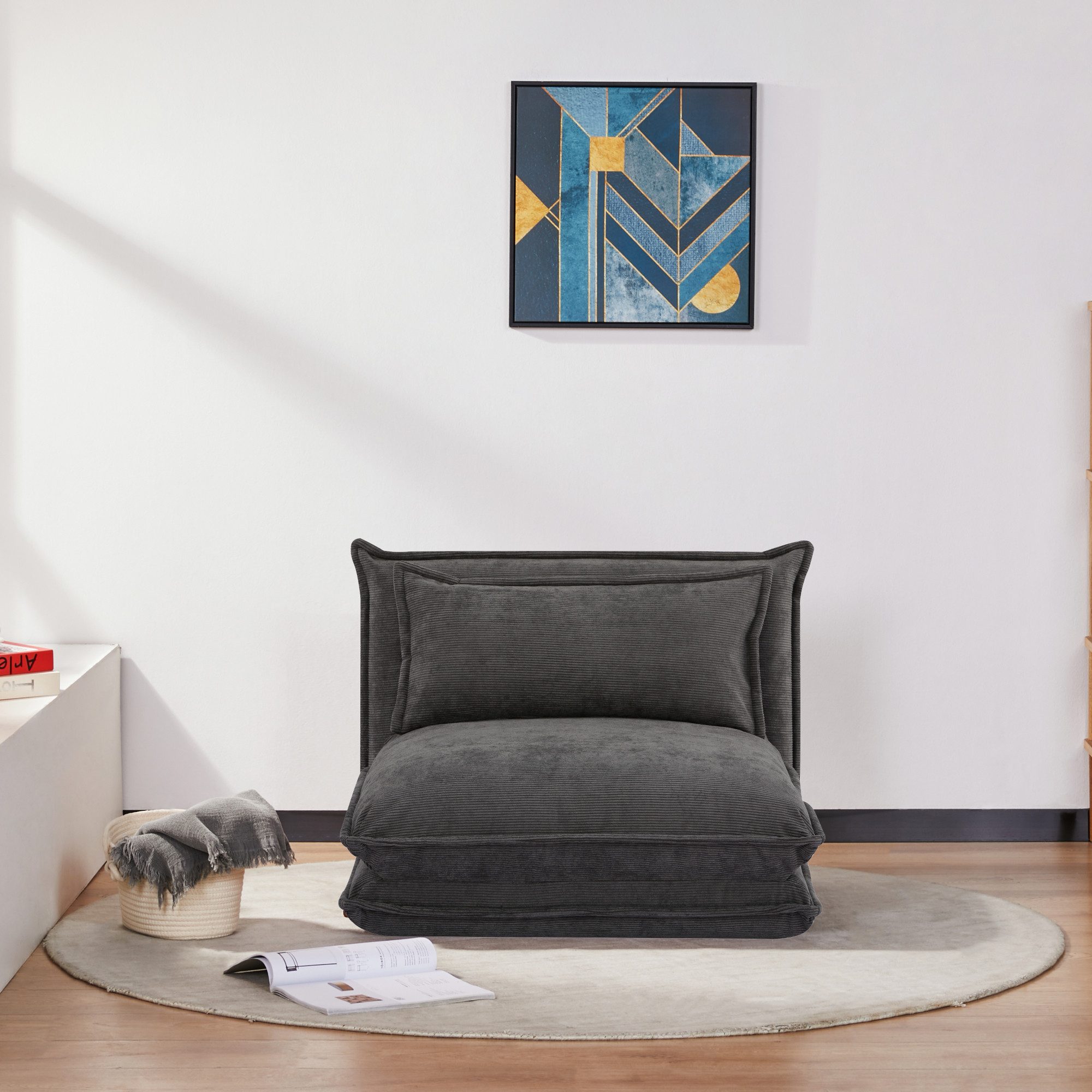 en.casa Relaxsessel, Schlafsessel »Umeå« 59x85,5x67 cm Cord Grau