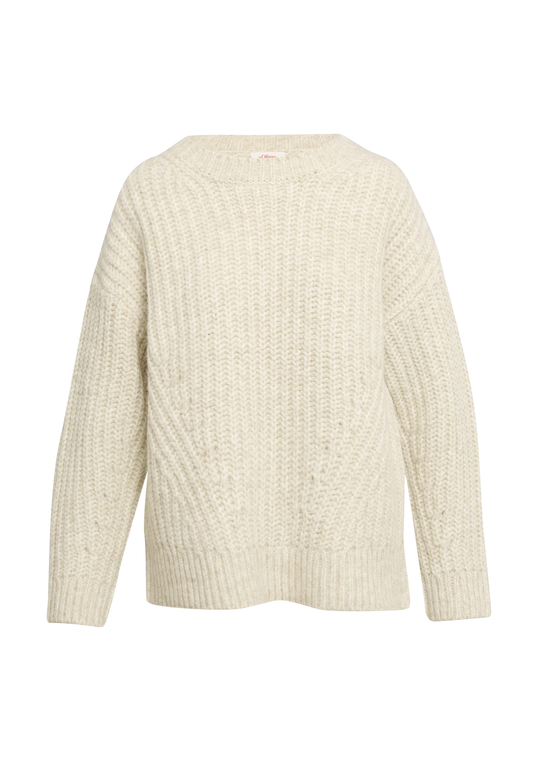 s.Oliver Longpullover Strickpullover Weicher Grobstrickpullover mit übersch günstig online kaufen