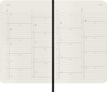 MOLESKINE Buchkalender, 12 Monate Monats Notizkalender 2024, A6, 1 Mo = 2 Seiten, liniert