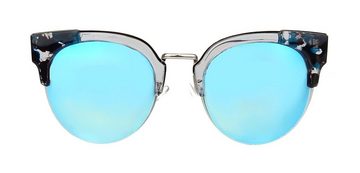 Ella Jonte Sonnenbrille stylishe Brille transparent silber blau verspiegelt UV 400