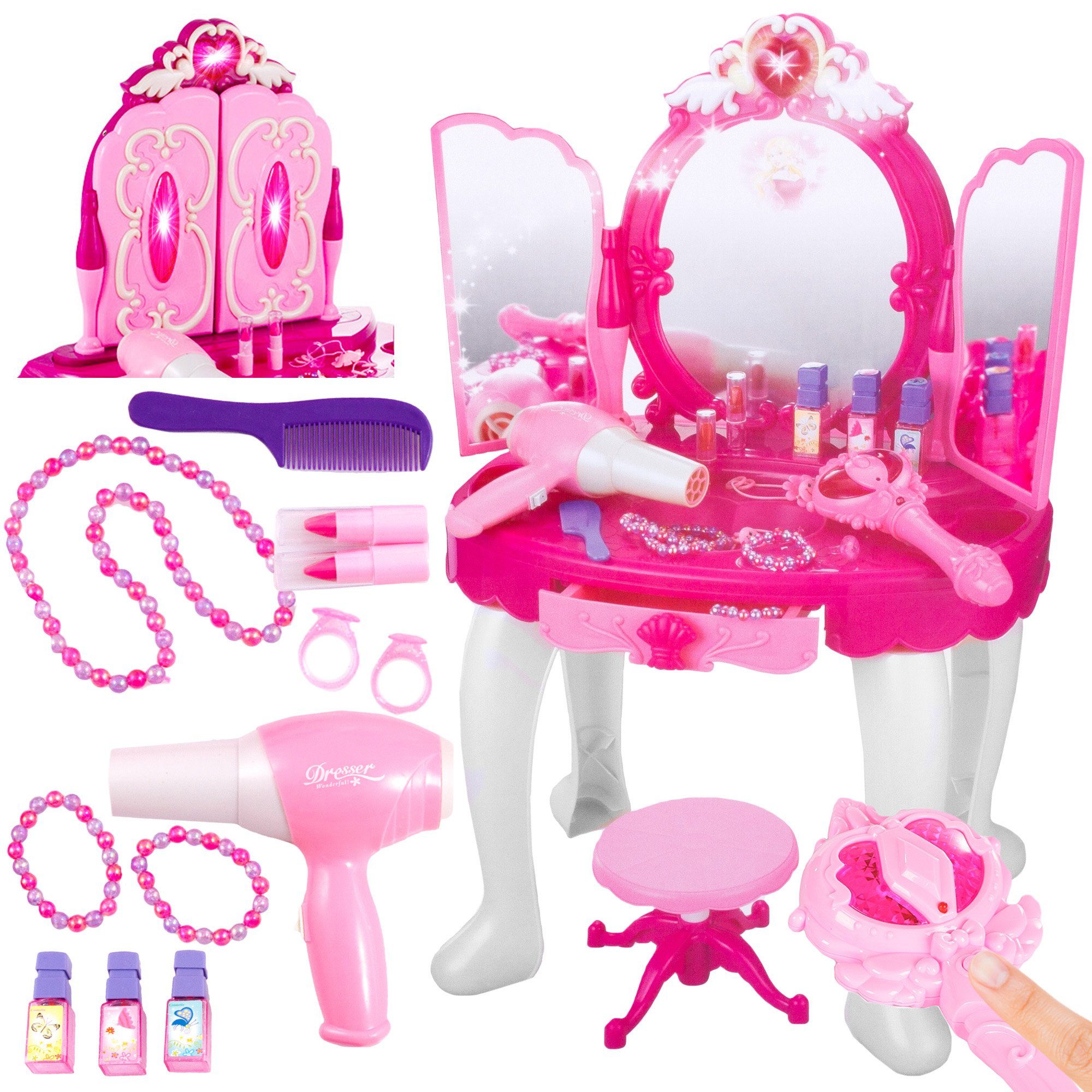 kinderplay Schminktisch Rosa Schminktisch Kinder mit günstig online kaufen