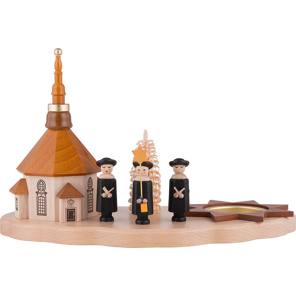 Dregeno Erzgebirge Schwibbogen Teelichthalter mit Seiffener Kirche und Kurr günstig online kaufen