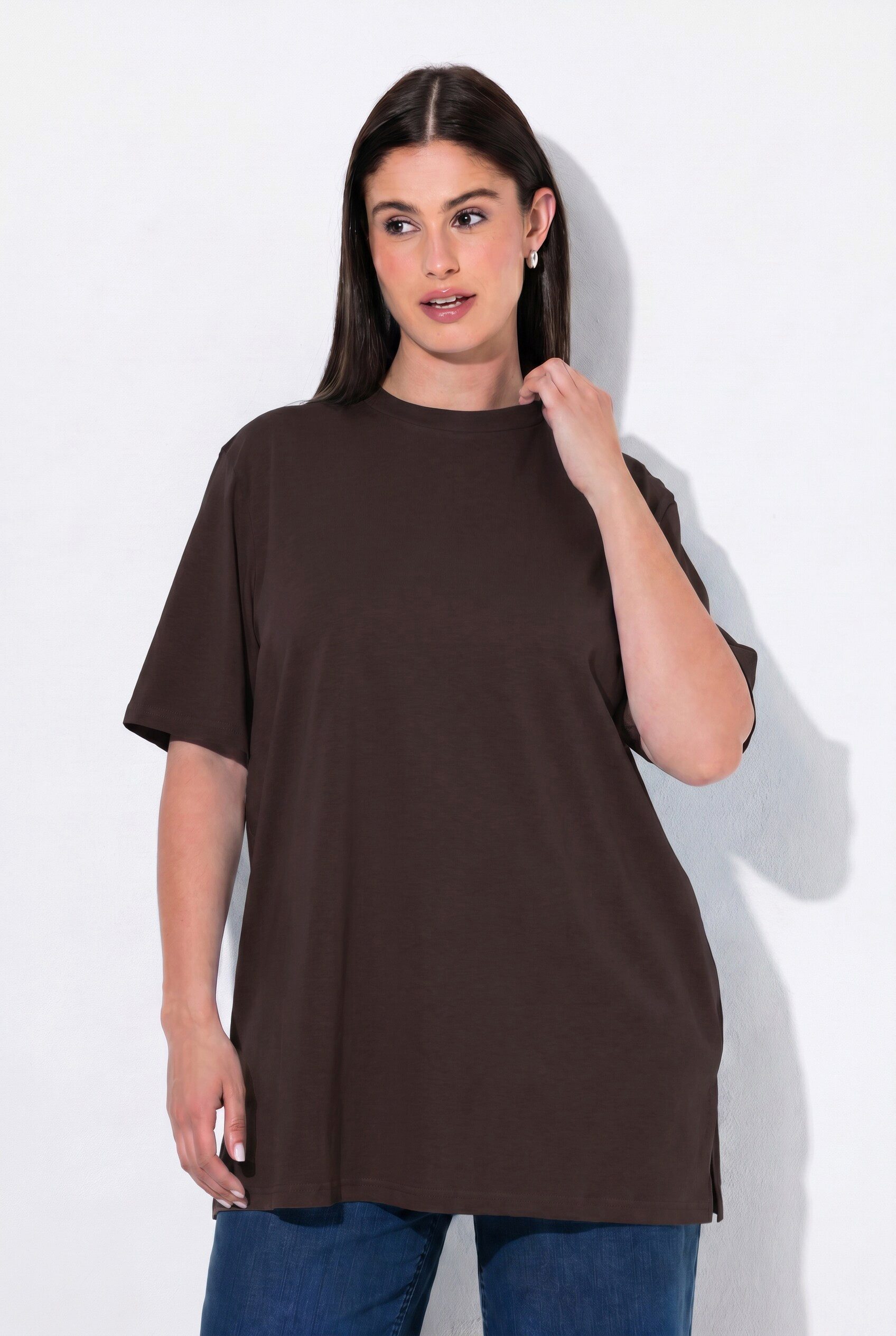 Ulla Popken T-Shirt T-Shirt Stehkragen Halbarm