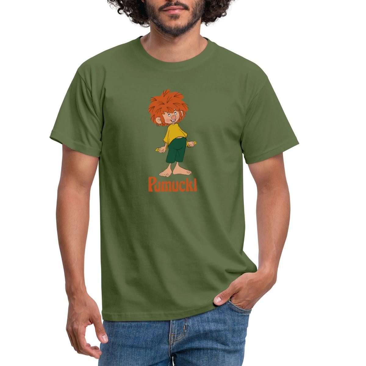 Spreadshirt T-Shirt Pumuckl Mit Frecher Pose Und Verschmitztem Lächeln Männer T-Shirt (1-tlg)