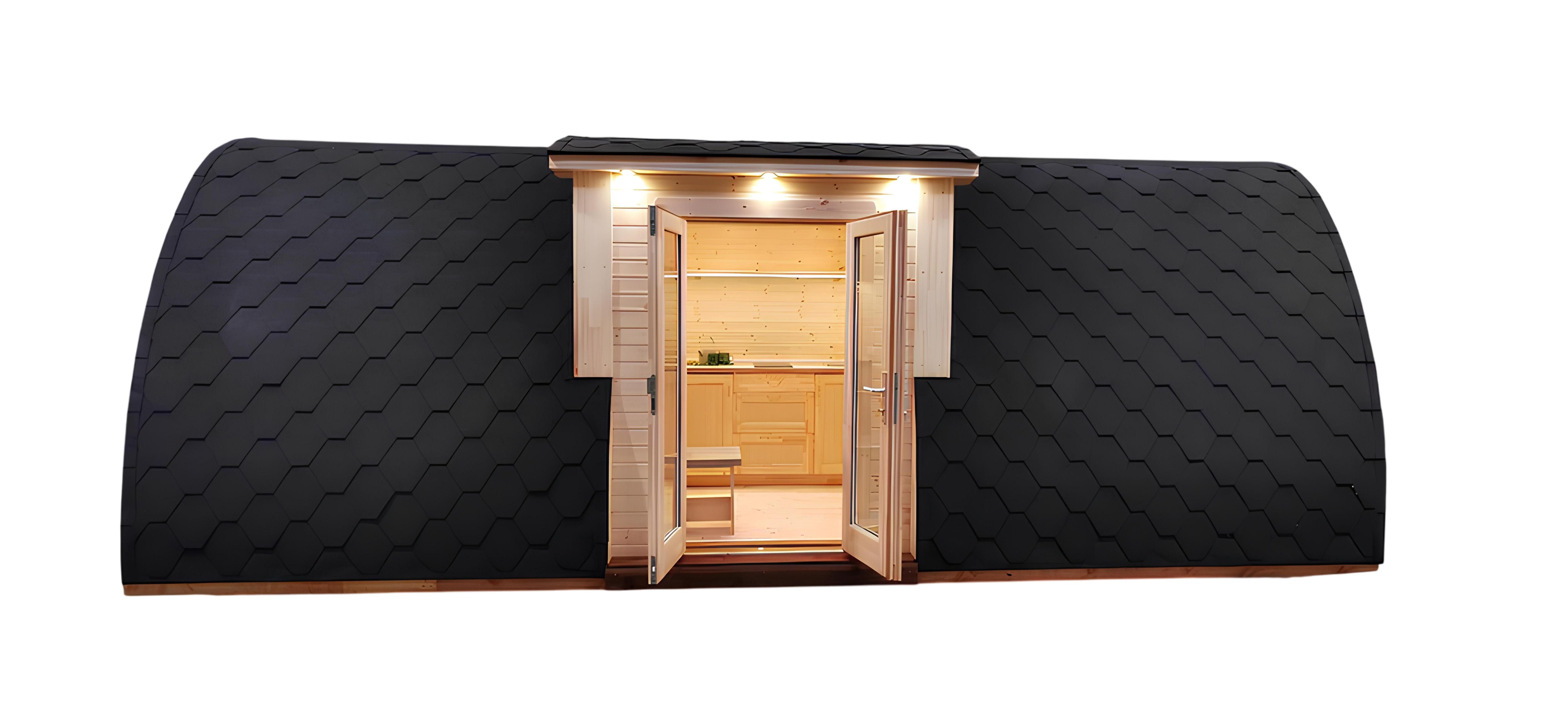 JVmoebel Gartenhaus Holzhaus für gemütliche Aufenthalte und Heimbüro im Grünen, (Maßeinheit, Maße), Made in Europe