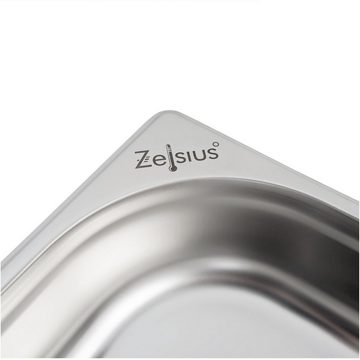 Zelsius Speisenwärmer Edelstahl GN Behälter 1/1, 65mm, Gastronormbehälter für Chafing Dish