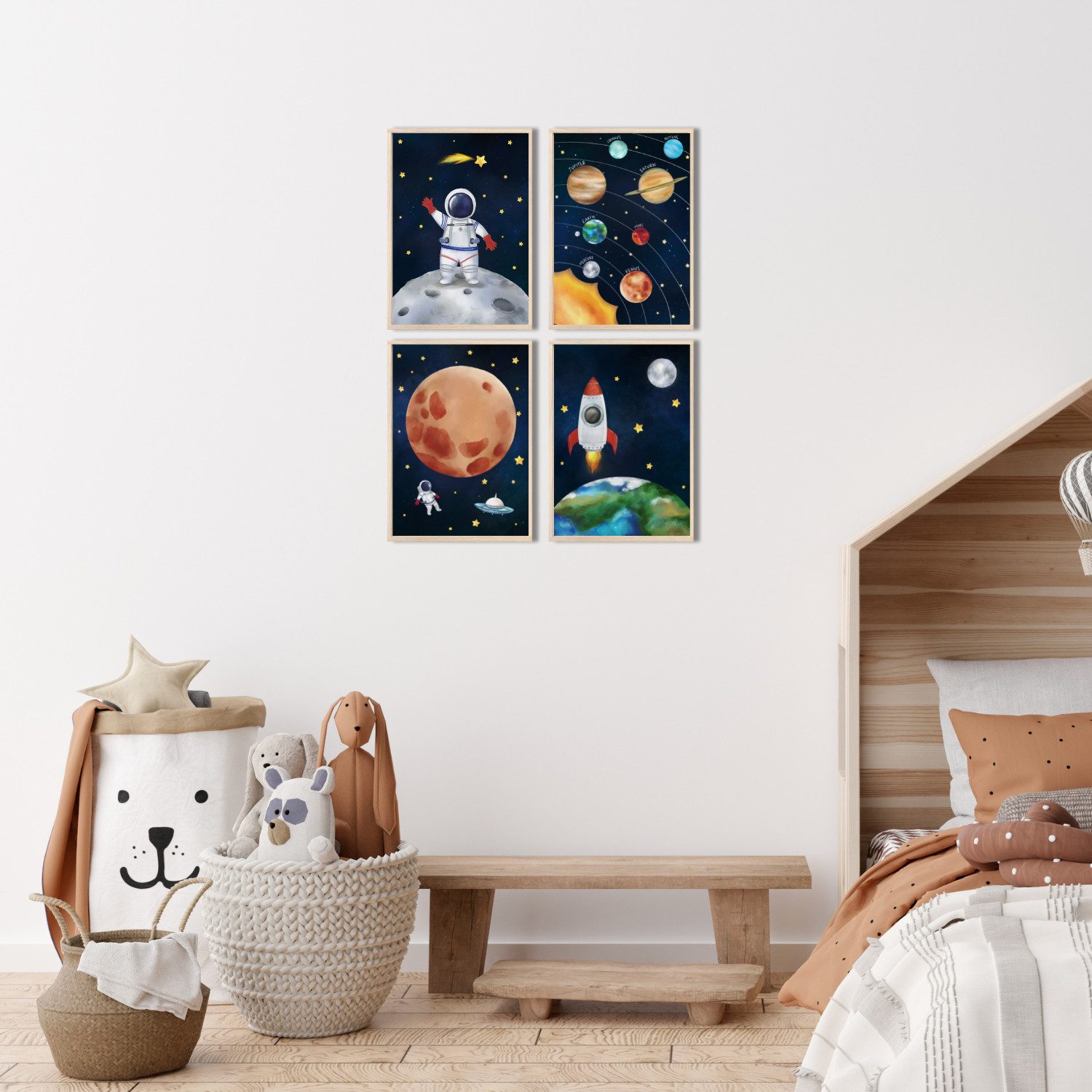 MeinBaby123® Poster Astronauten Bilder Kinderzimmer, Poster günstig online kaufen