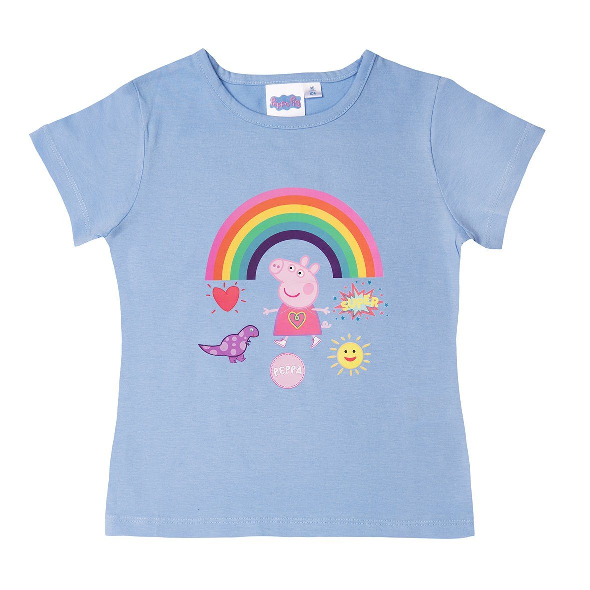 Pink/Blau Labels® Kinder United T-Shirt (2er Pack) Mädchen T-Shirt Peppa Wutz