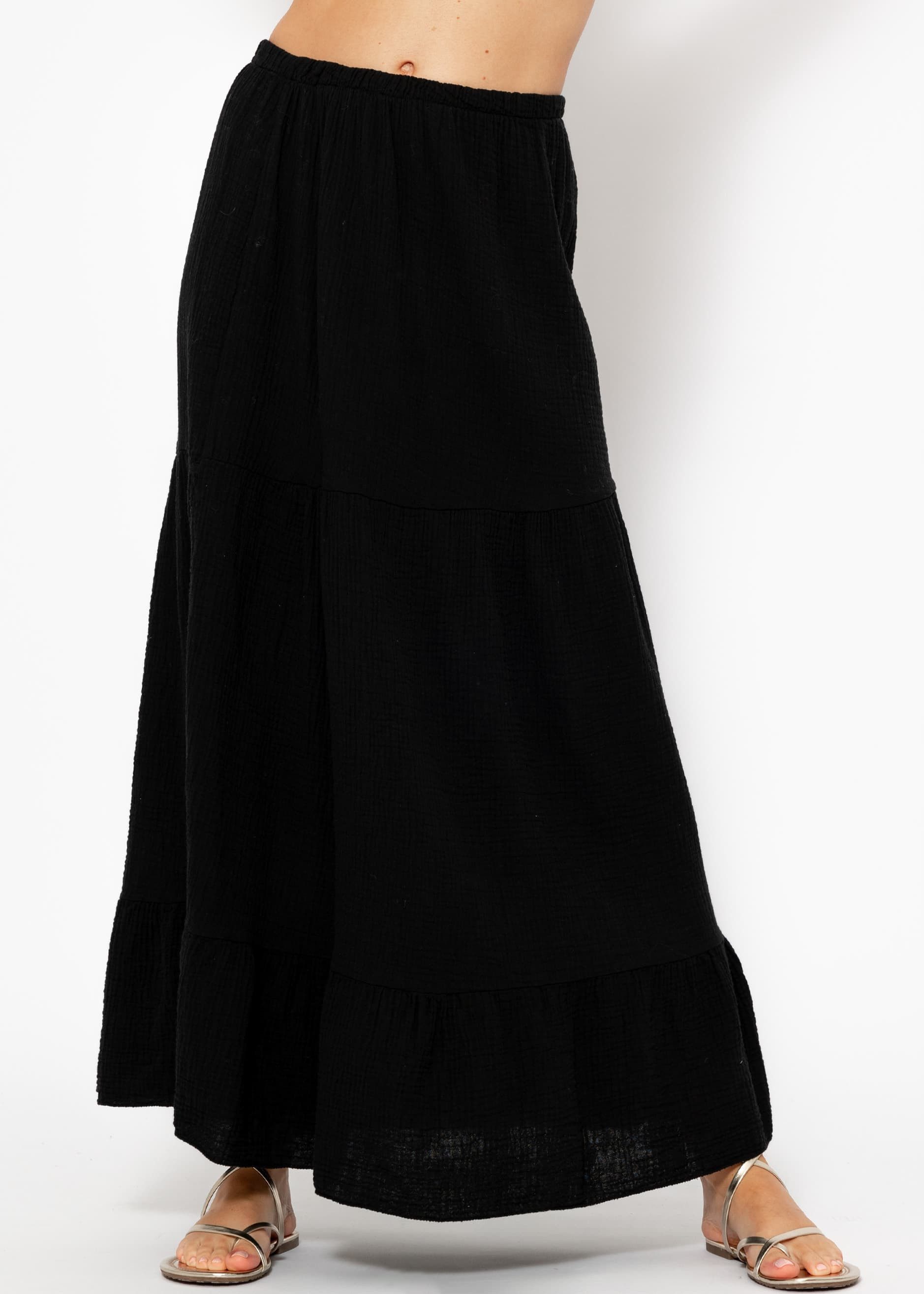 SASSYCLASSY Maxikleid Langer Musselin Rock mit günstig online kaufen