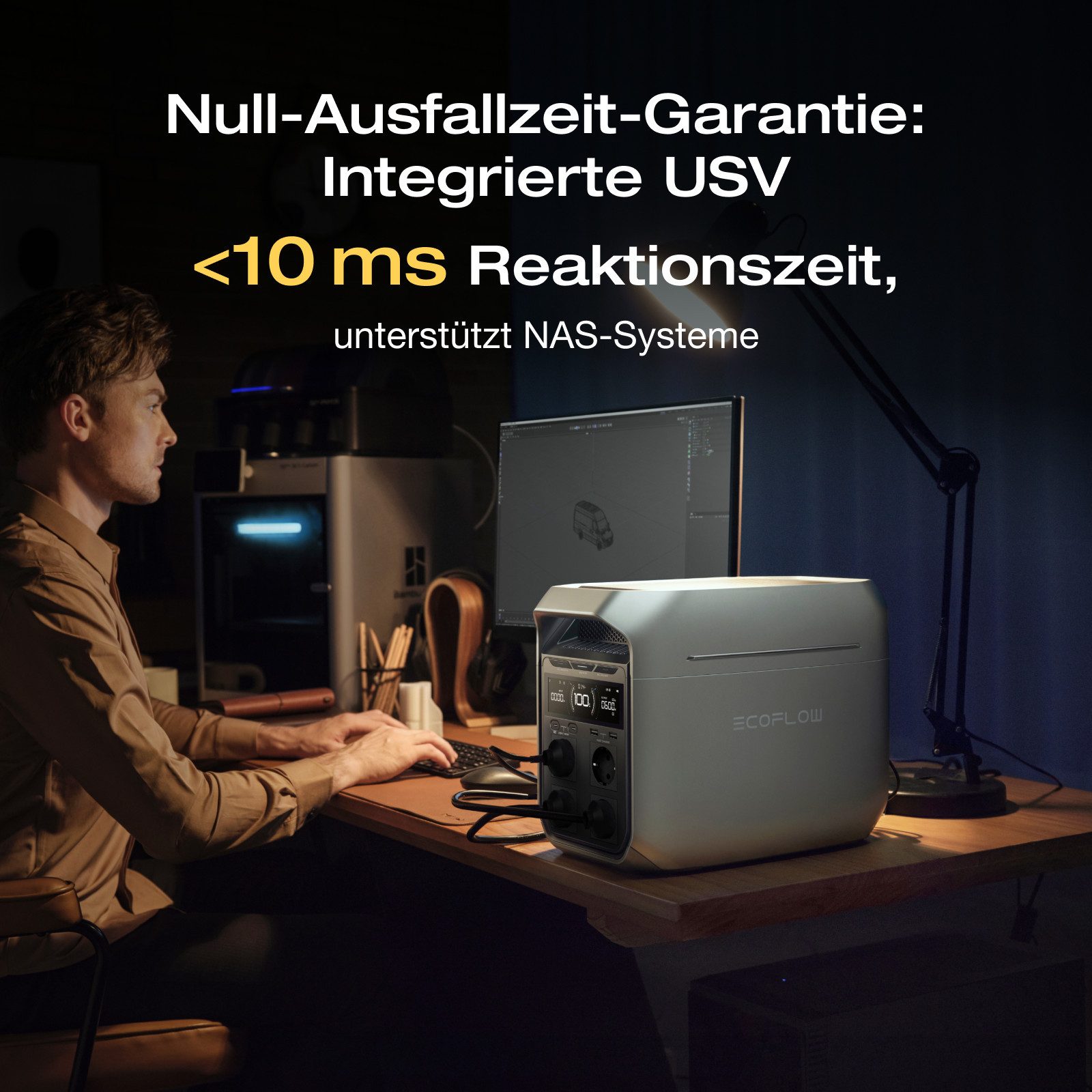 Ecoflow ECOFLOW Tragbare Powerstation DELTA 3 Series Powerstation, 0-100 % in 56 Minuten, 1 800 W (3 600 W Spitze) Solargenerator