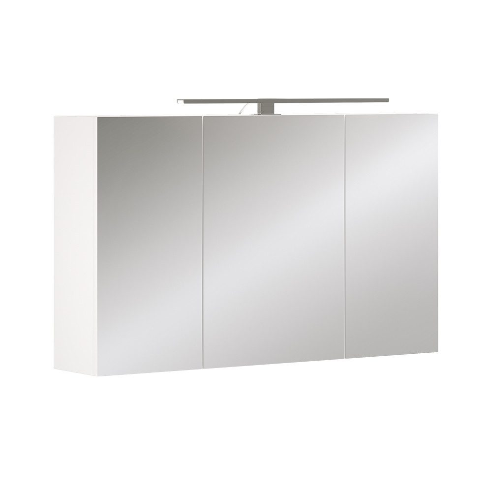 Vicco Badezimmerspiegelschrank Lavio, Weiß, 100 x 60 cm mit 3 Türen und LED günstig online kaufen