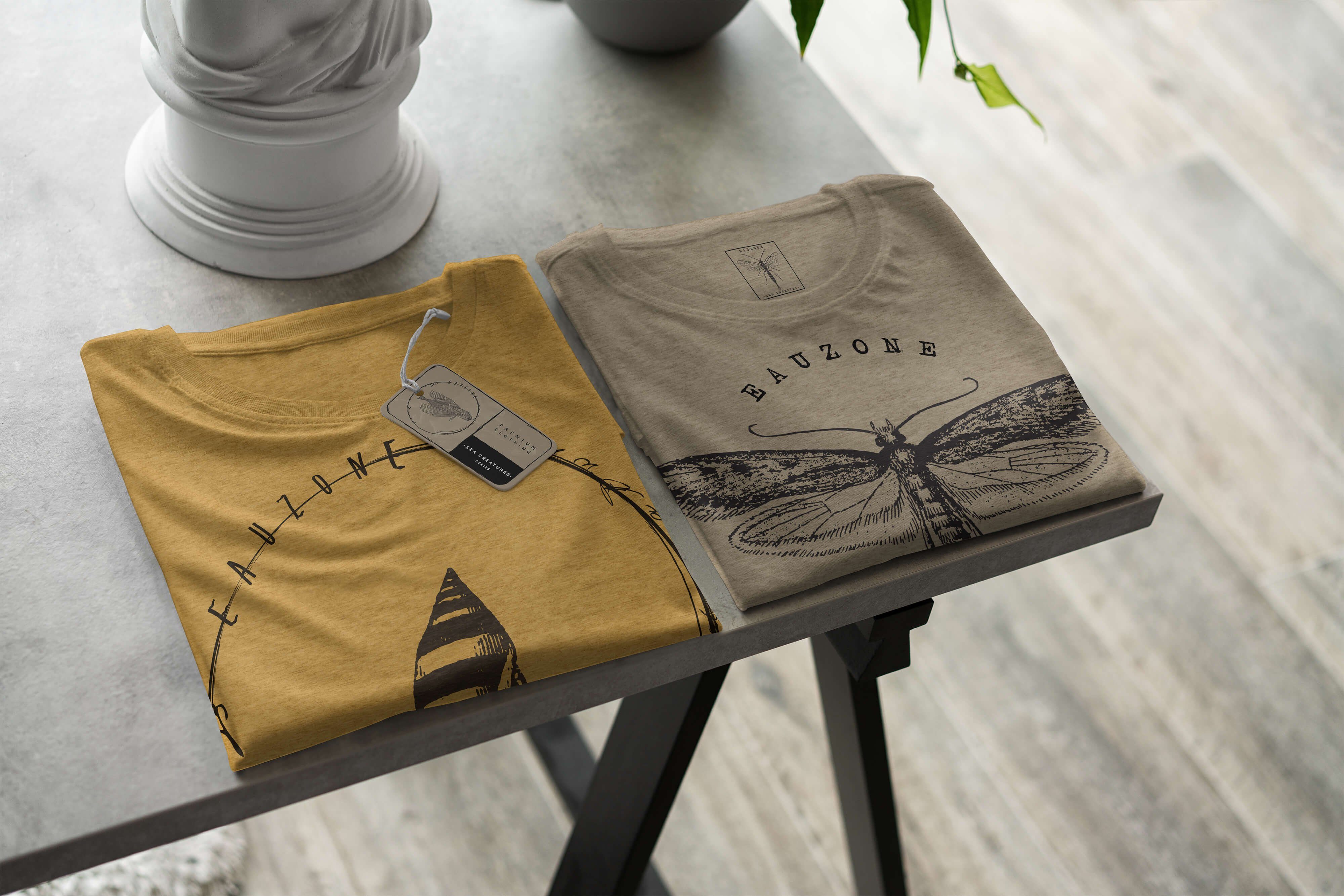 Antique und Creatures, Tiefsee Schnitt Gold sportlicher / Sinus Sea Fische feine 001 Sea T-Shirt T-Shirt - Struktur Art Serie: