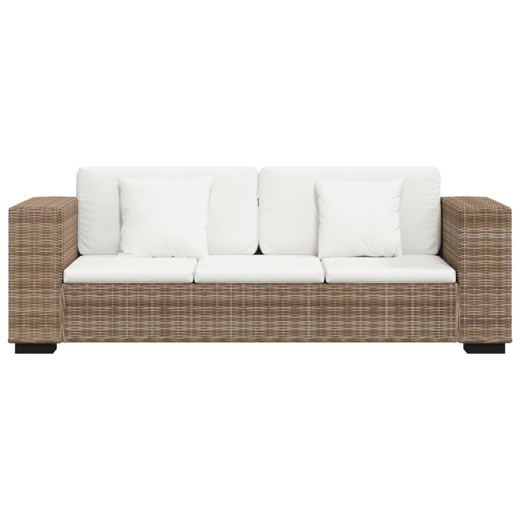 und 3-Sitzer Sofa-Set 2-Sitzer Echtes Rattan vidaXL Sofa