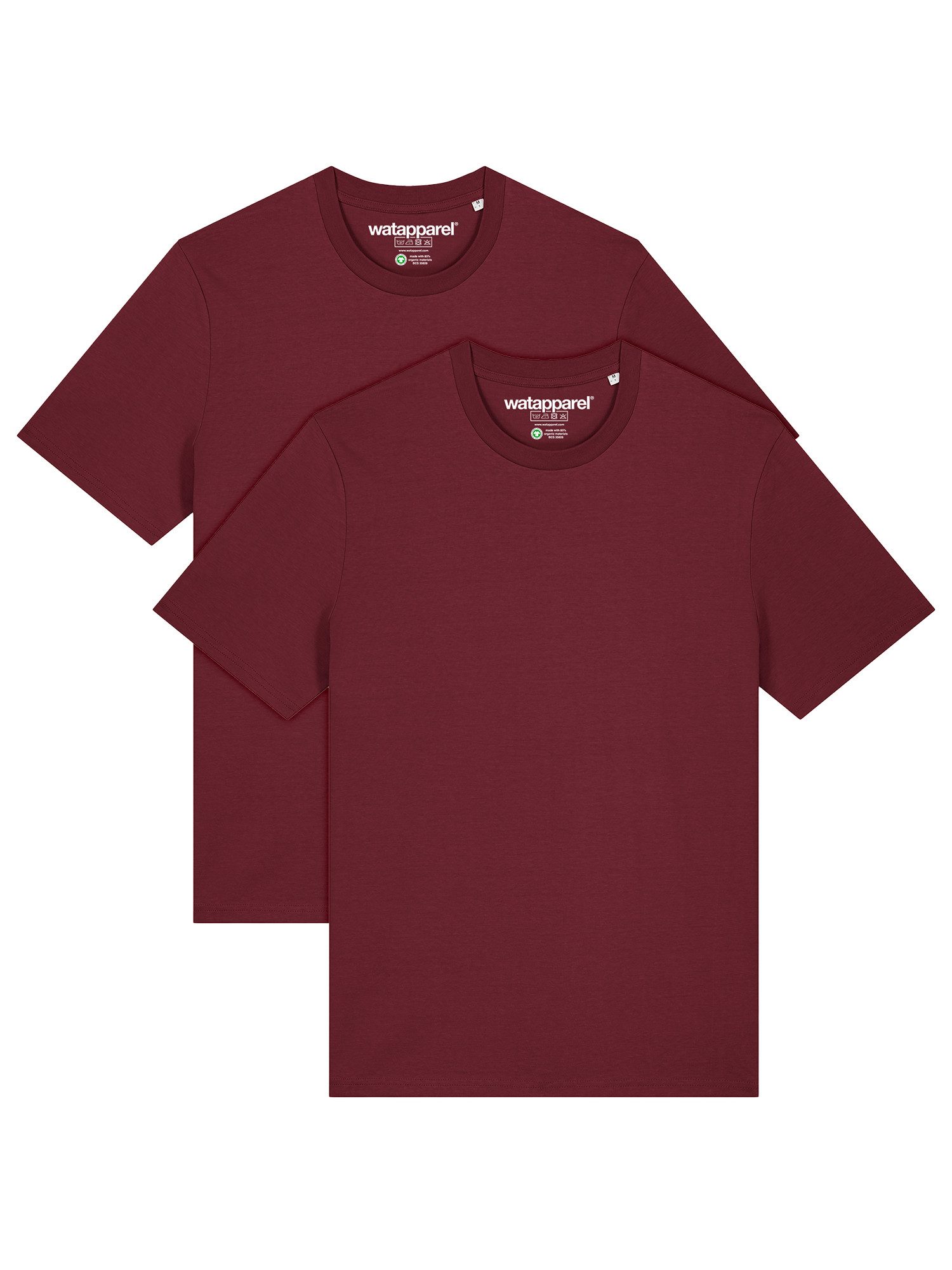 T-Shirt 2er Multipack Bio Basic T-Shirt Burgundy