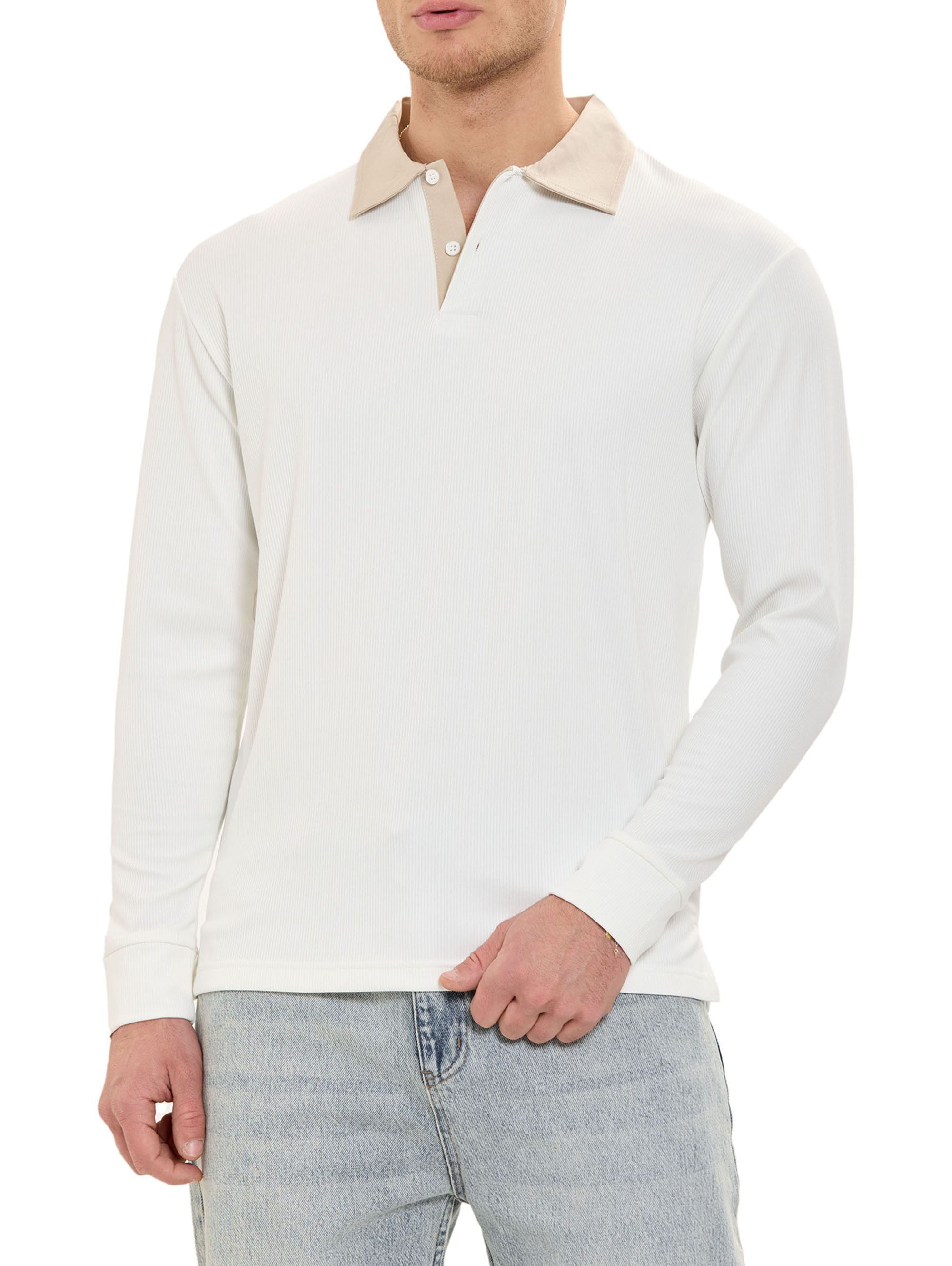 RedBridge Langarm-Poloshirt by Spruce Polohemd Longsleeve sportlich elegant Kontrastkragen, pflegeleicht, atmungsaktiv