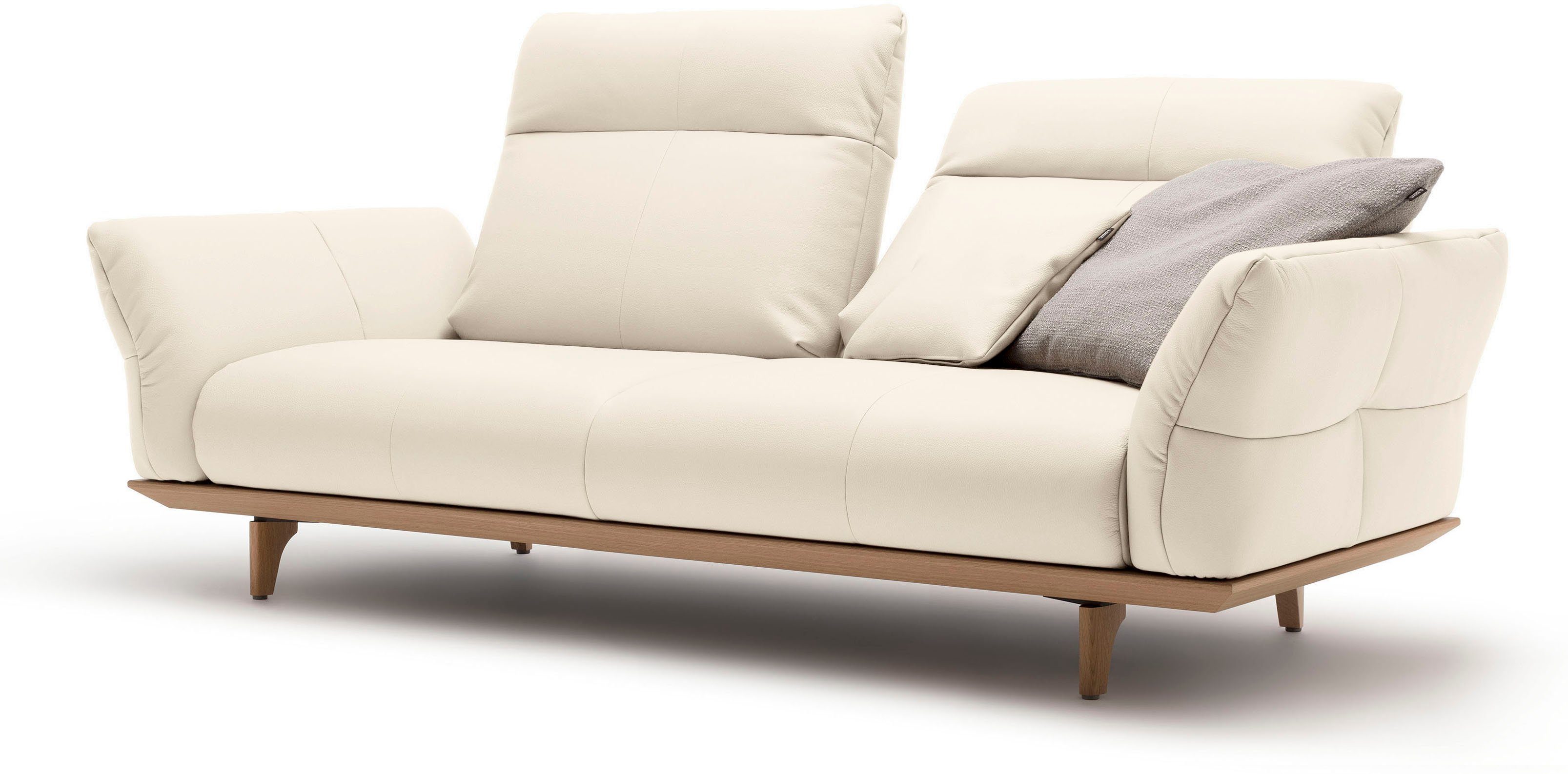 Eiche natur, sofa in Breite Füße hs.460, Sockel Eiche, 3-Sitzer cm hülsta 208