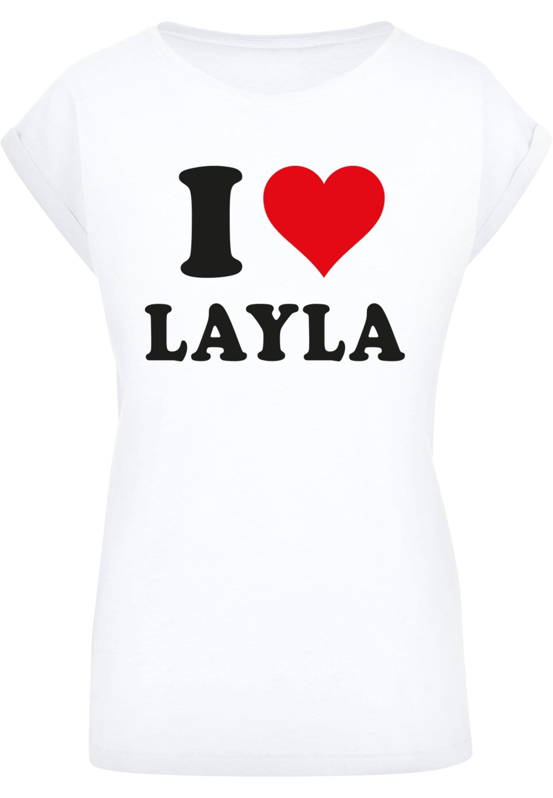 Merchcode T-Shirt Damen Ladies I Love Layla T-Shirt (1-tlg) white