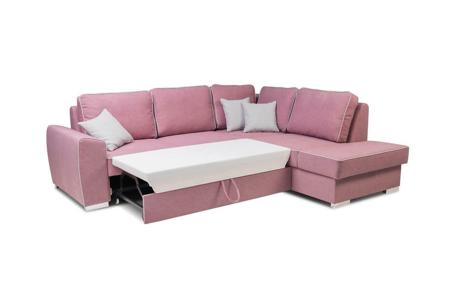 Stilvoll, Modernes in Luxus Ecksofa mit Couch Europe Ecksofa Made JVmoebel Altrosa Bettfunktion