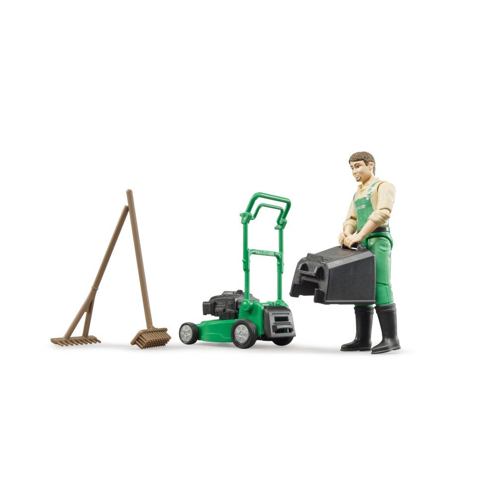 Bruder® Spielfigur bworld Gärtner mit Rasenmäher günstig online kaufen
