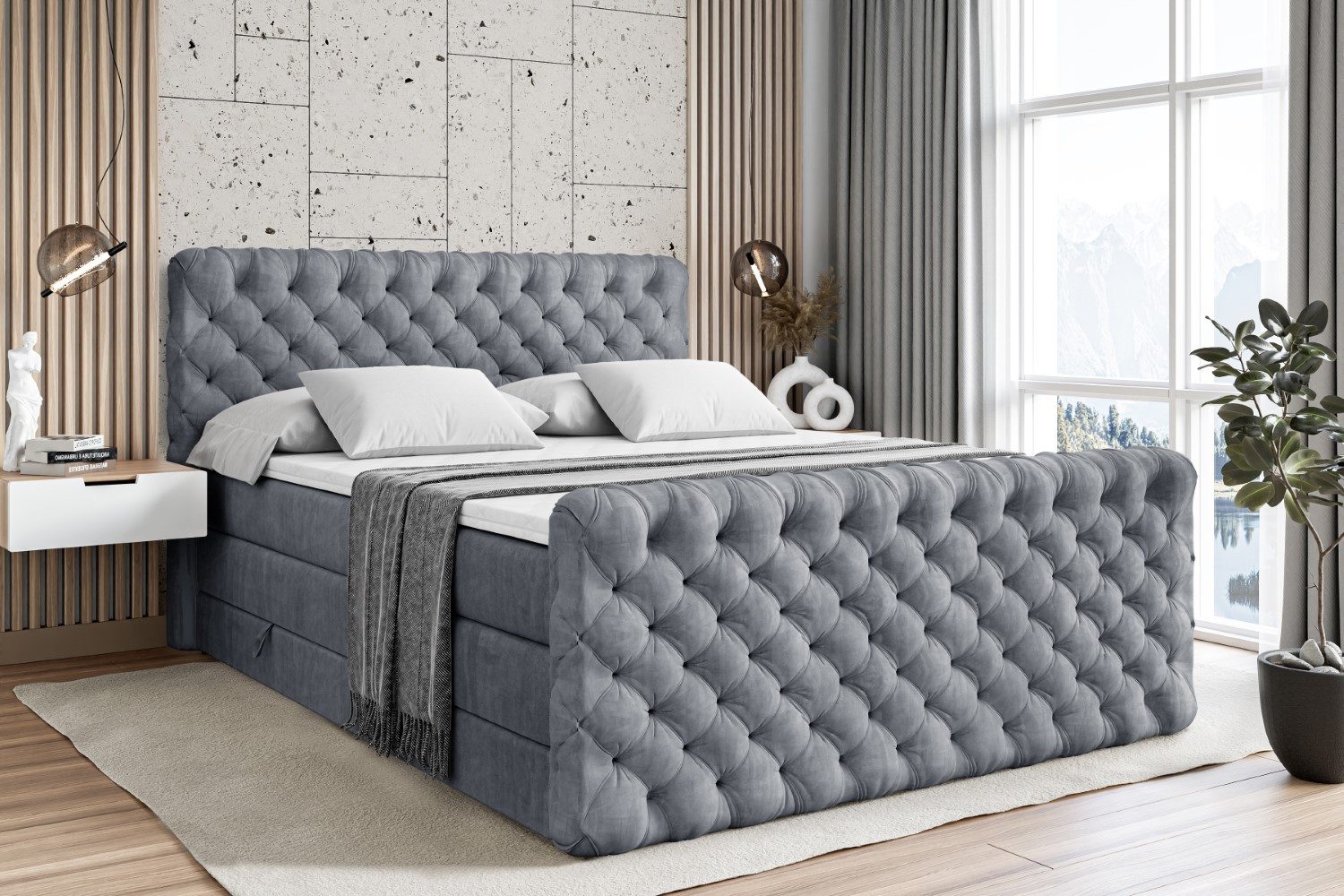ALTDECOR Boxspringbett BOXI8-Z KING (Multipocket-Matratze H4, günstig online kaufen
