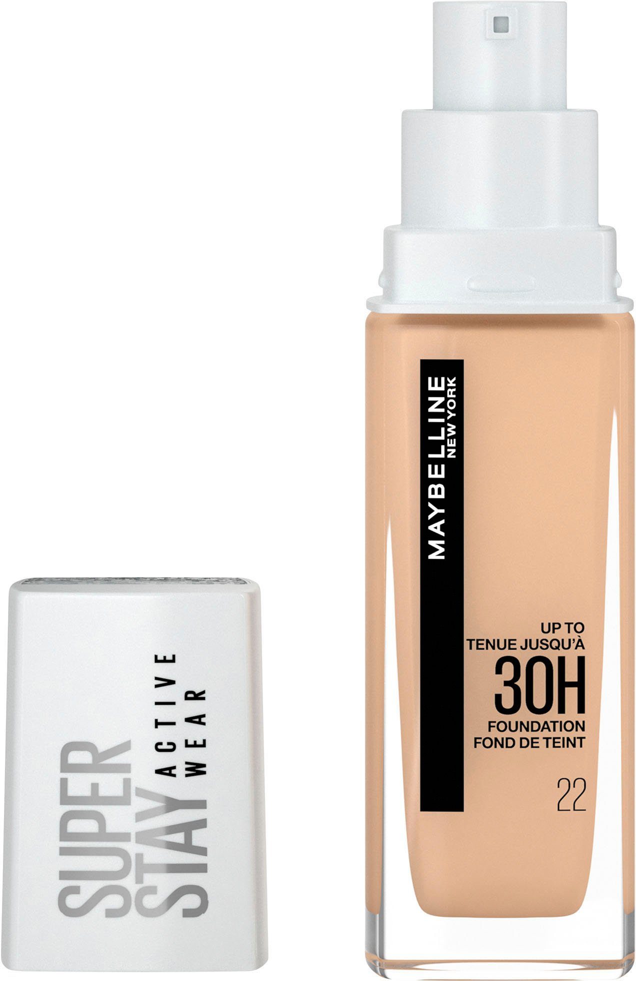 Wear 22 Foundation Super NEW Active YORK Stay Bisque Light MAYBELLINE