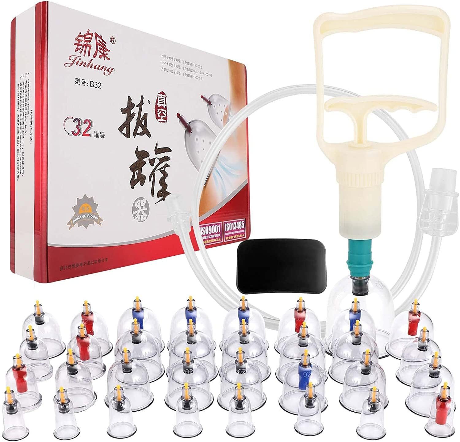 Beruhigungs- und Entspannungsgerät 32 Schröpfbecher Set für traditionelle chinesische Therapie