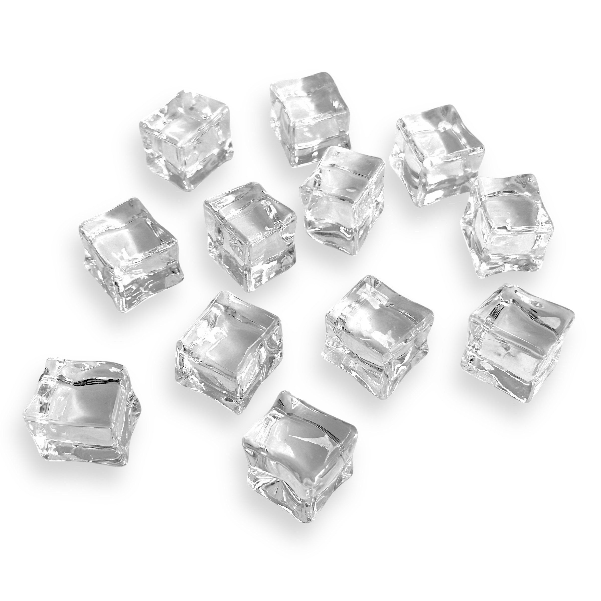 naninoa GmbH Streudeko Deko-Eiswürfel aus Kunststoff 24mm 1 Liter / ca. 50 Stück, Tischdeko