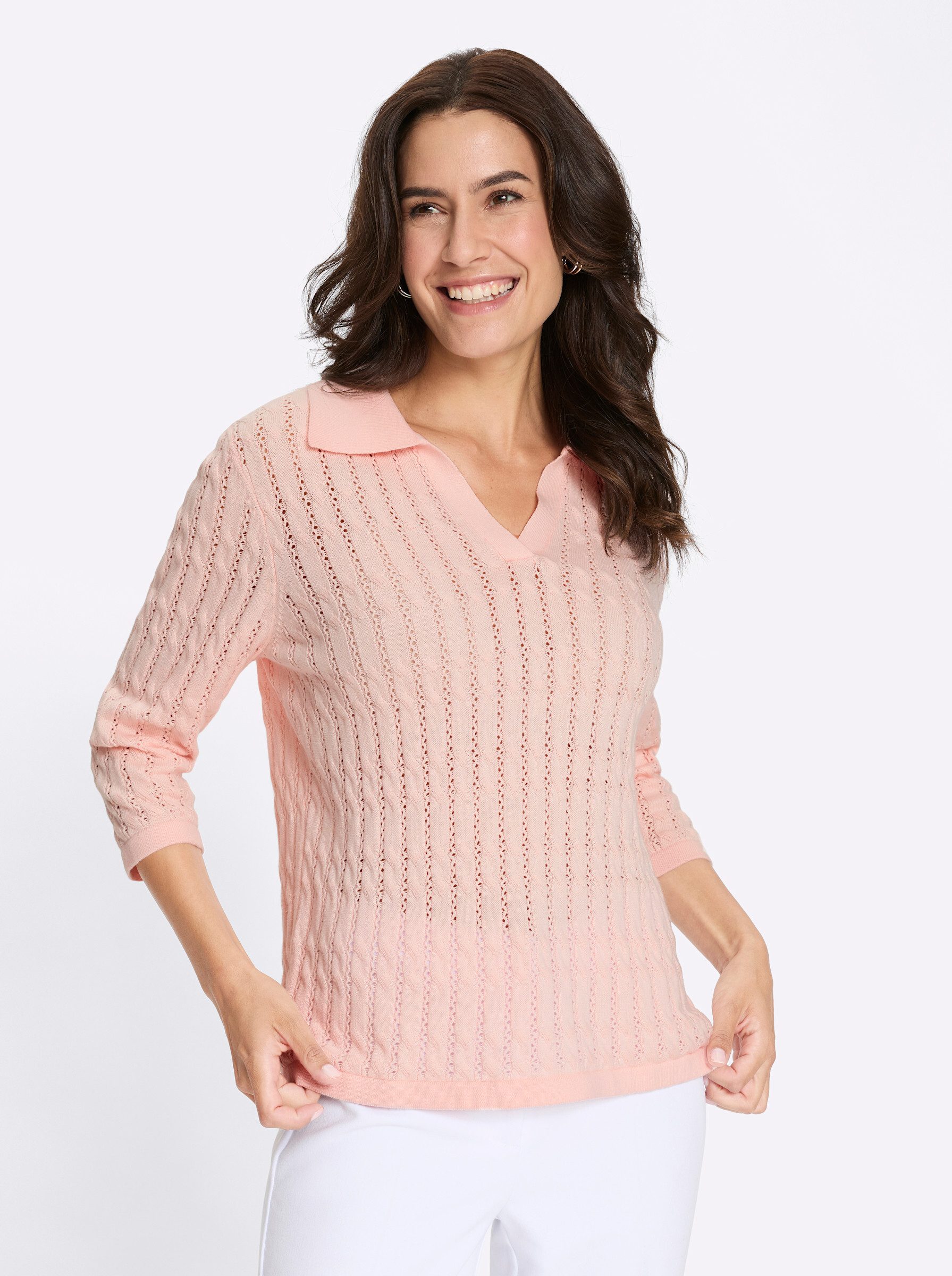 Witt Strickpullover Polopullover 3/4-Arm