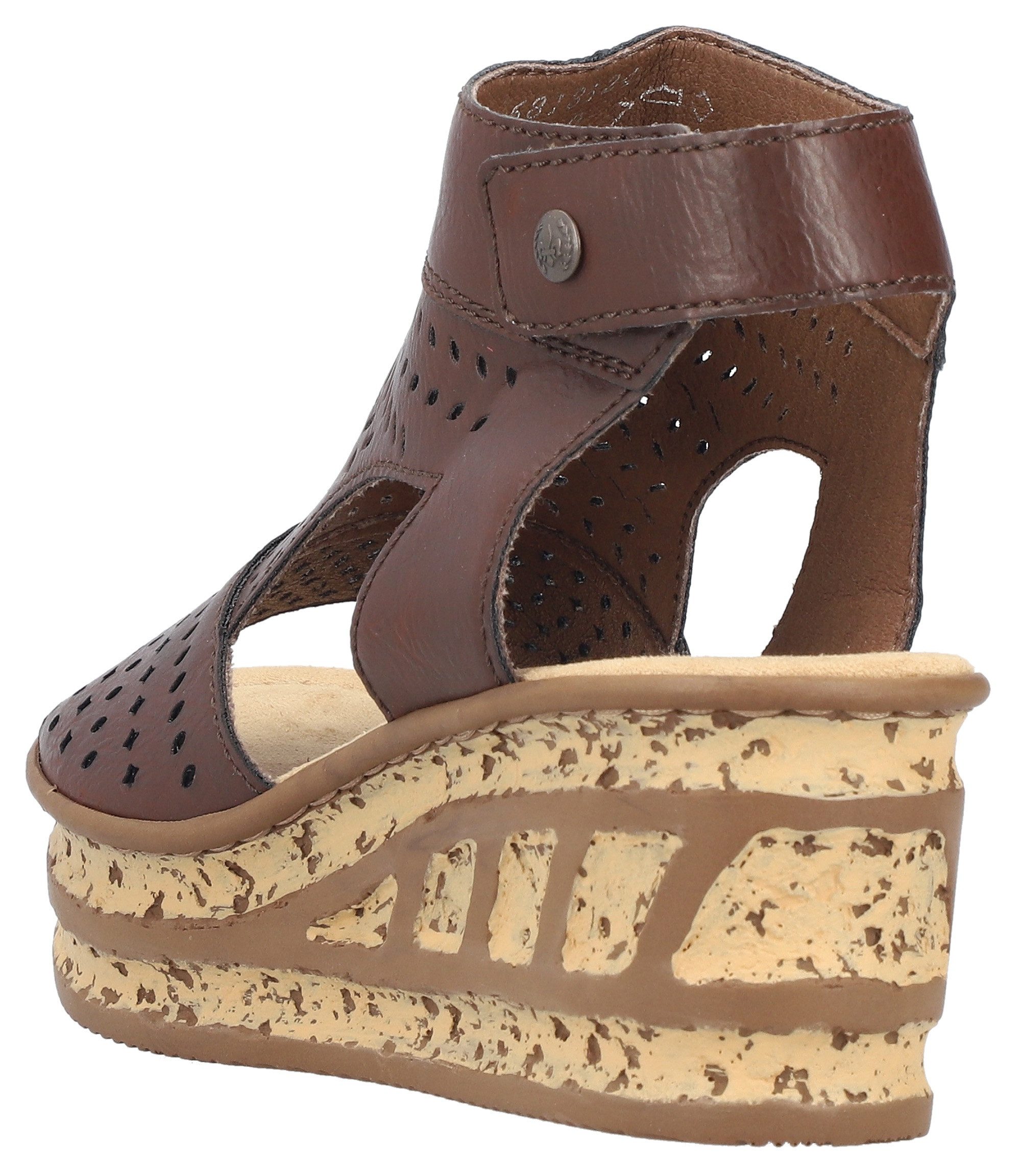 Rieker Schaftsandalette Sommerschuh, Urlaubsschuh, Keilsandale mit Perforation