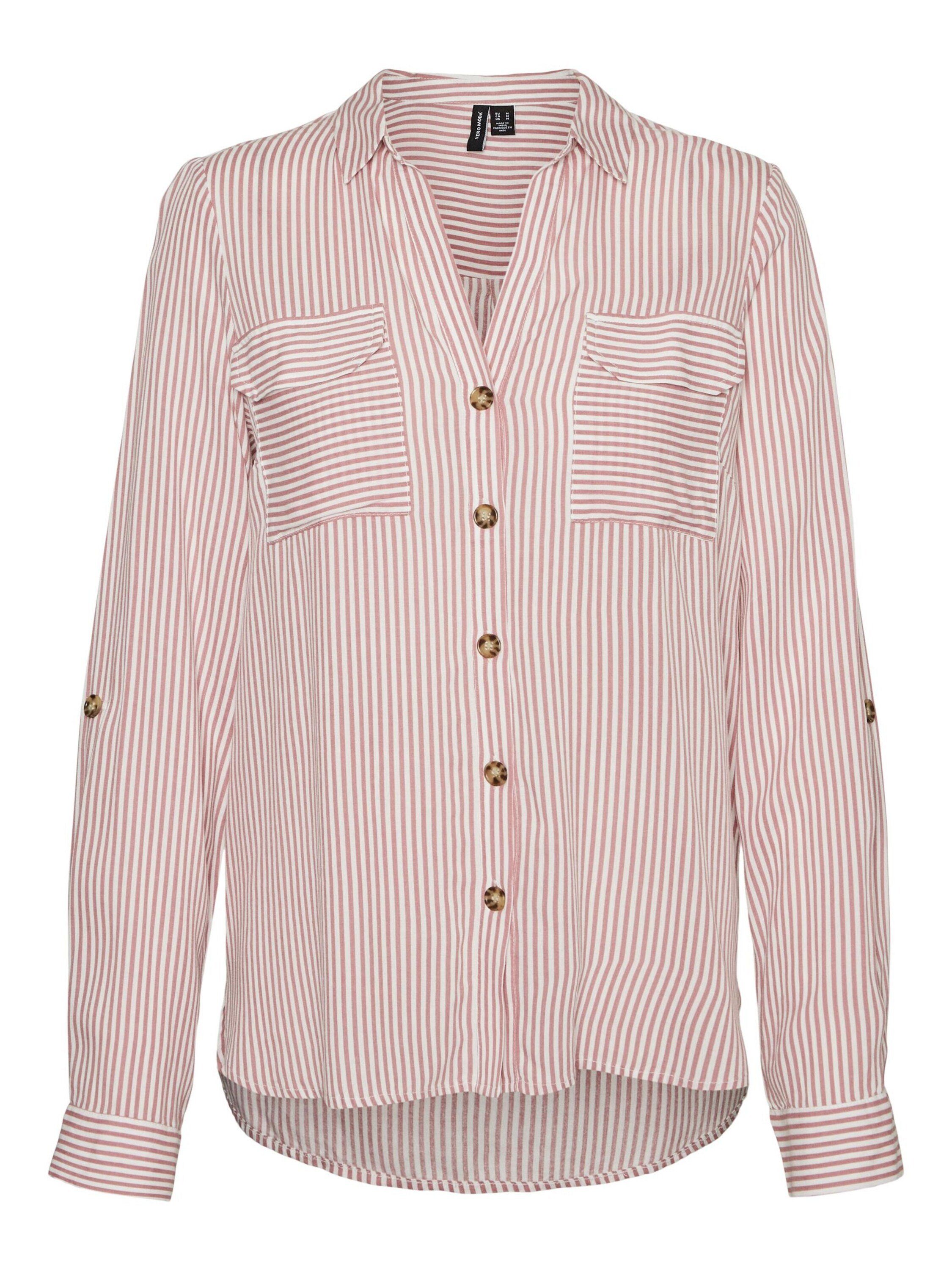 Vero Moda Blusenshirt Legeres Blusen mit Brusttaschen Krempelärmel VMBUMPY günstig online kaufen