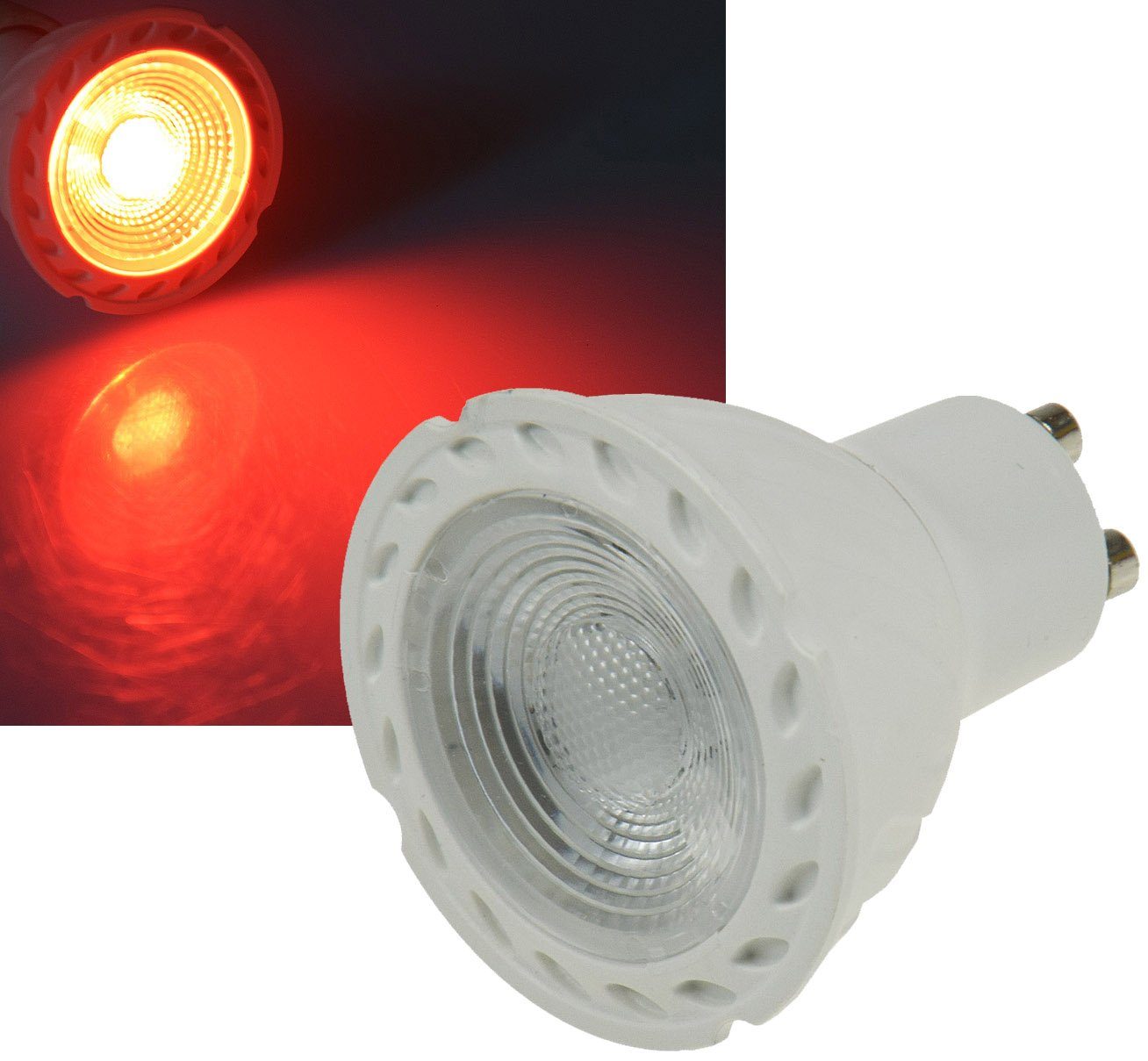 ChiliTec Sockelleuchten LED Strahler ROTGU10 Sockel 5W38° Abstrahlwinkel Roter Farbton