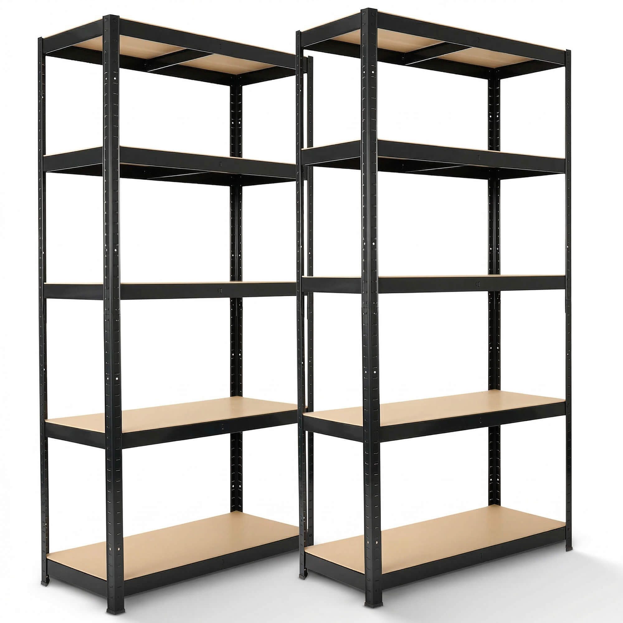 Arebos Schwerlastregal 180x90x40 cm, 5 Böden, 875 kg Traglast, Steckregal, Lagerregal, Set 2-tlg., Flexibel einsetzbar: für Werkstatt, Garage, Keller oder Lager