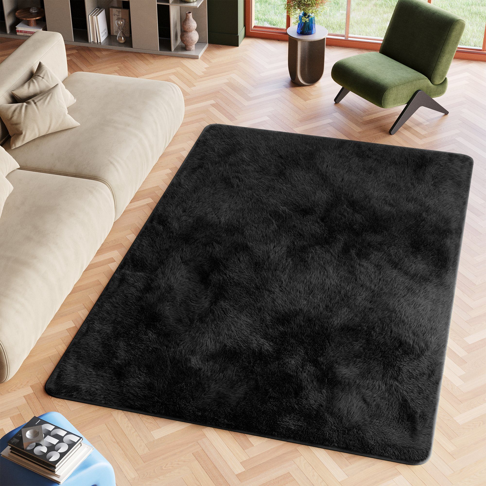 Tapiso Hochflor-Teppich SILK, rechteckig, Höhe: 35 mm, Wohnzimmer, Schlafzi günstig online kaufen