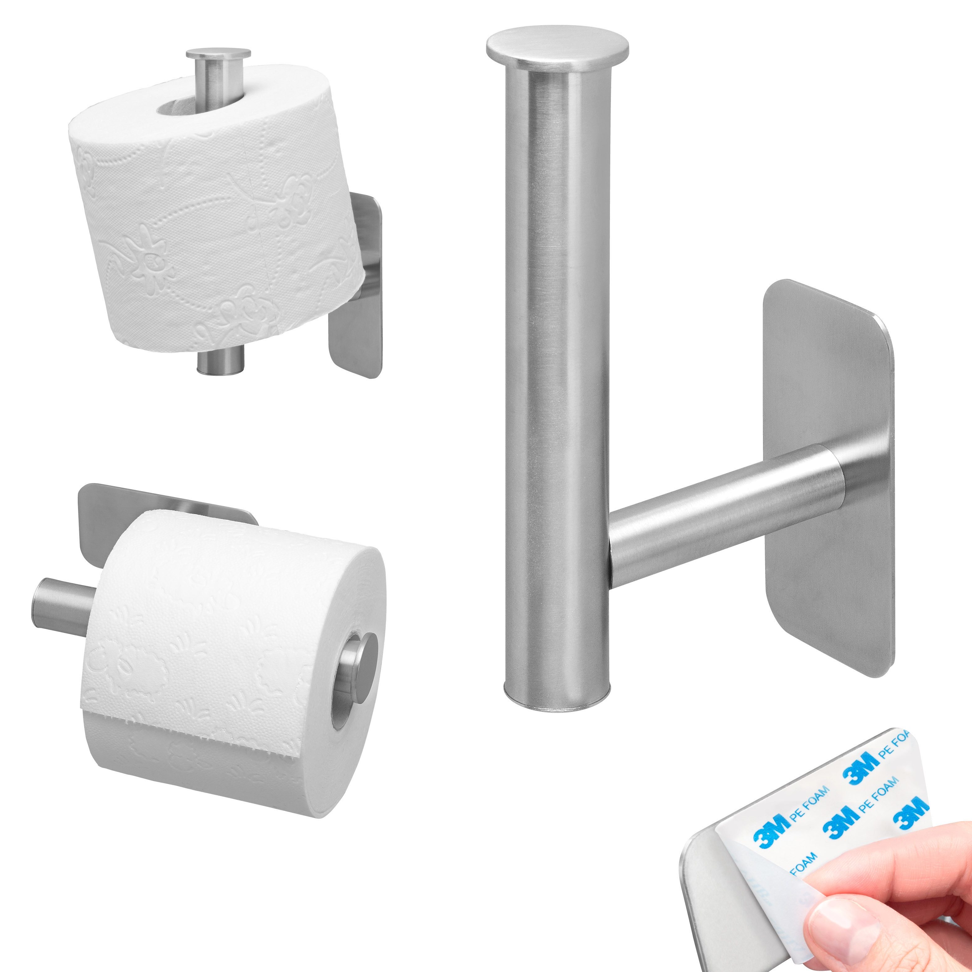 bremermann Toilettenpapierhalter Bad-Serie PIAZZA TAPE - 2in1 mit Klebepad, günstig online kaufen