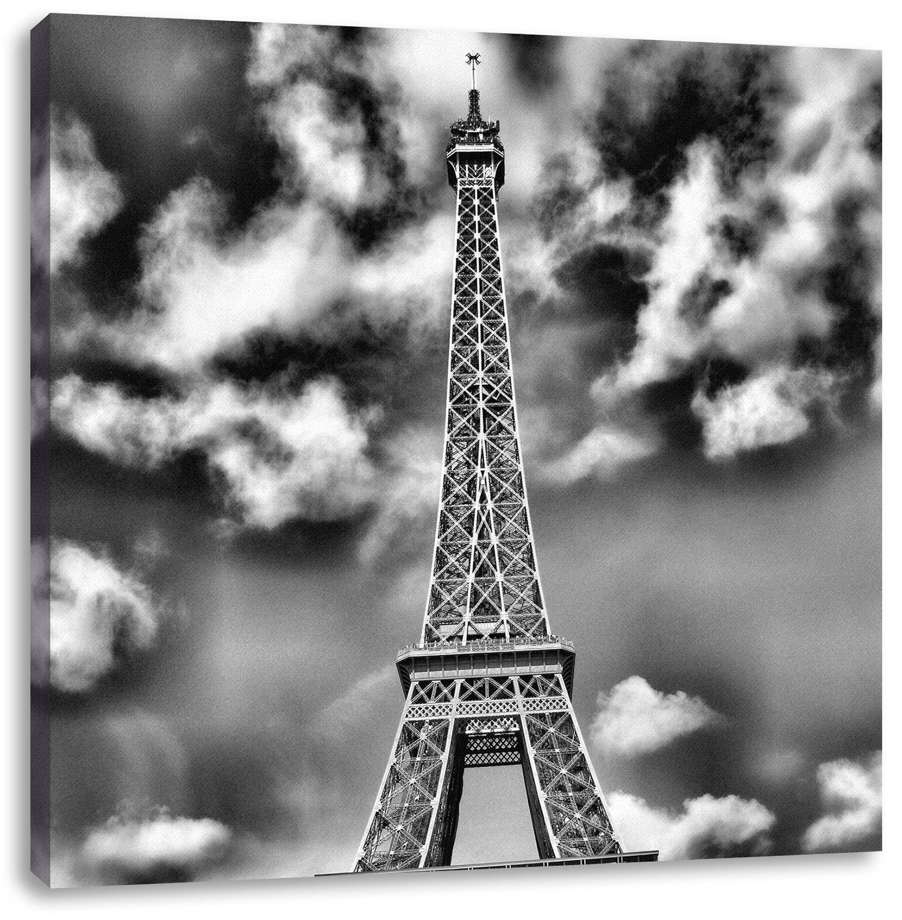 Pixxprint Leinwandbild Eifelturm Paris, Eifelturm Paris (1 St), Leinwandbild fertig bespannt, inkl. Zackenaufhänger