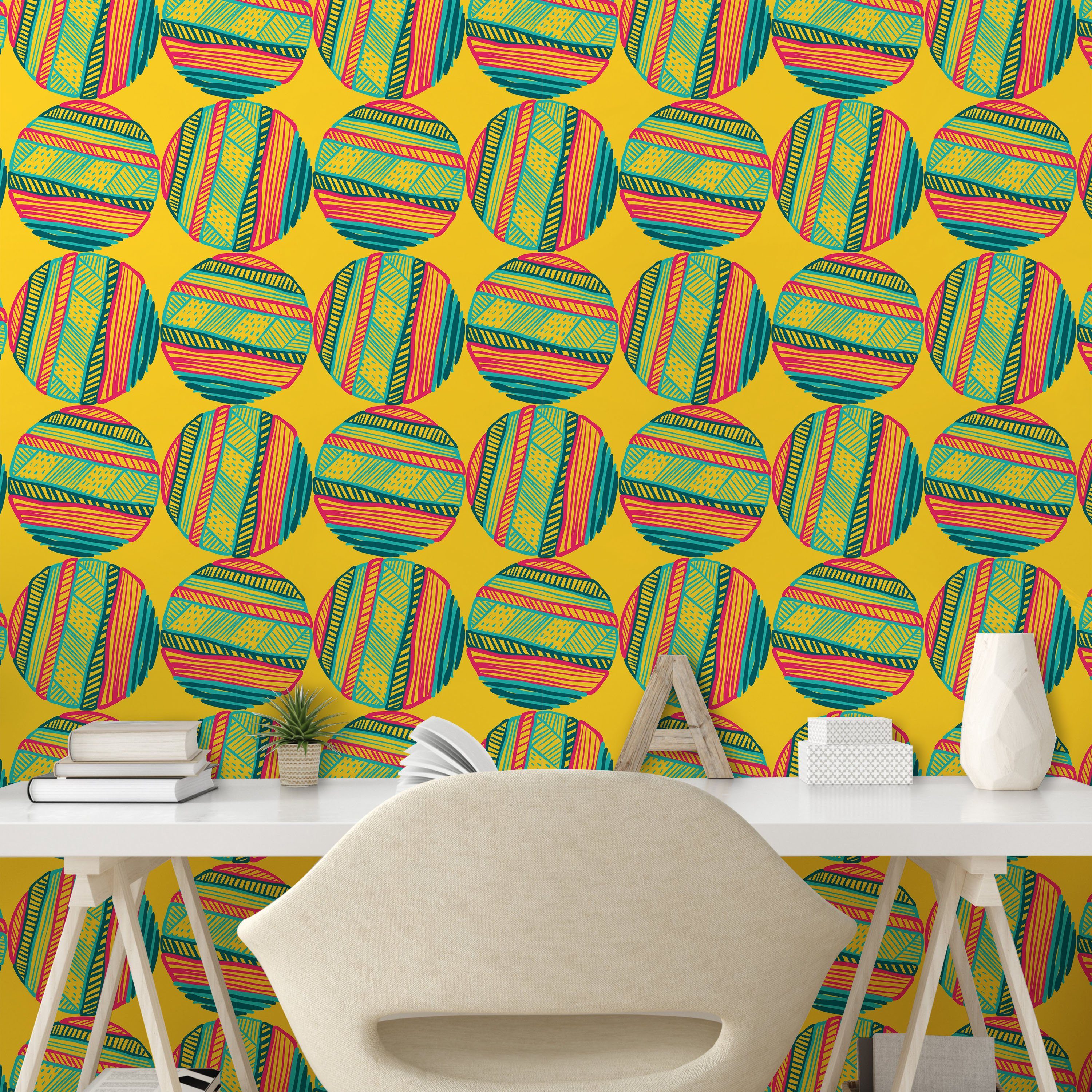 Küchenakzent, Abakuhaus Zusammenfassung selbstklebendes afrikanisch Zier-Runde Vinyltapete Wohnzimmer