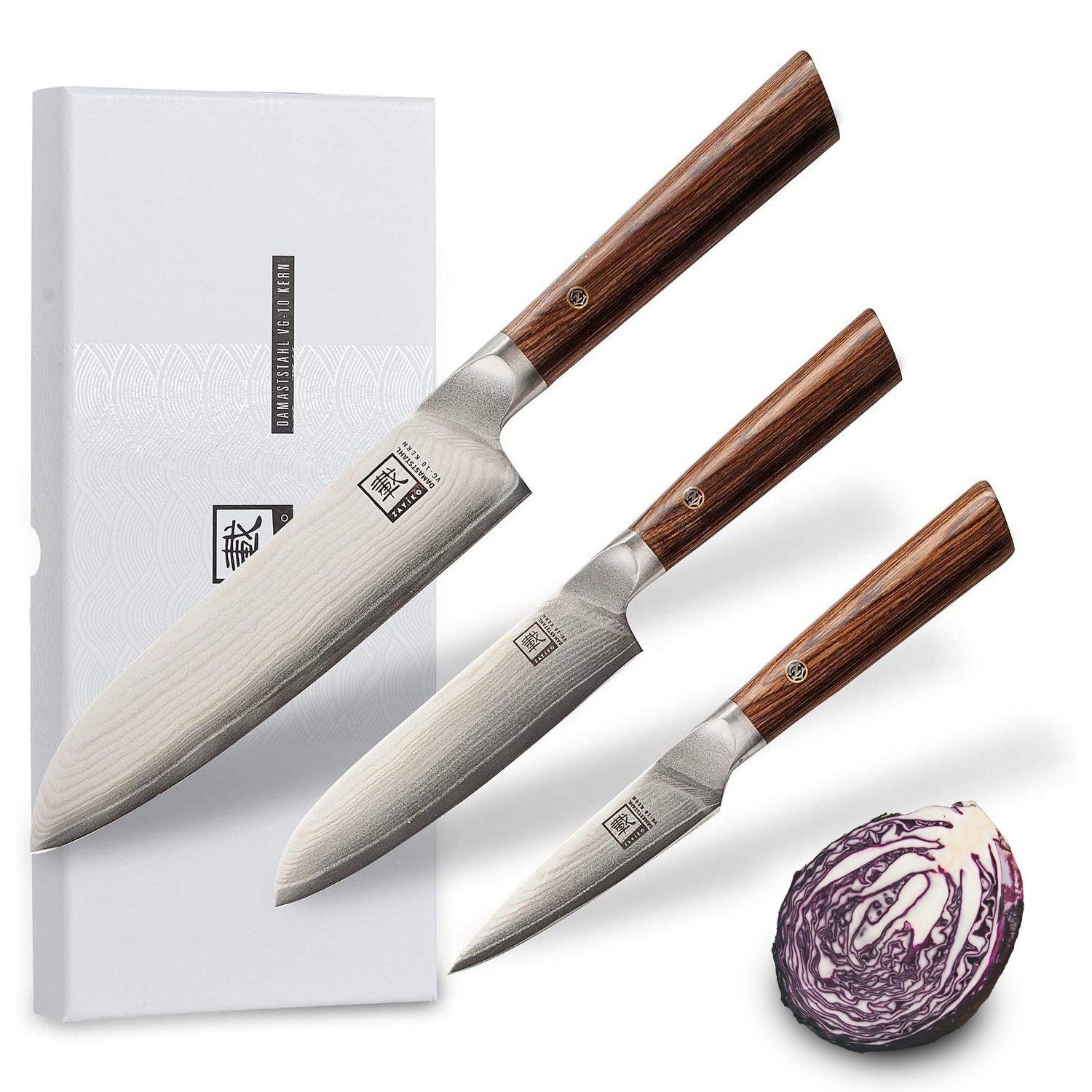 OTTO Messer-Set 3er Damastmesser-Set Serie Kasshoku # ICHI #NI #SAN