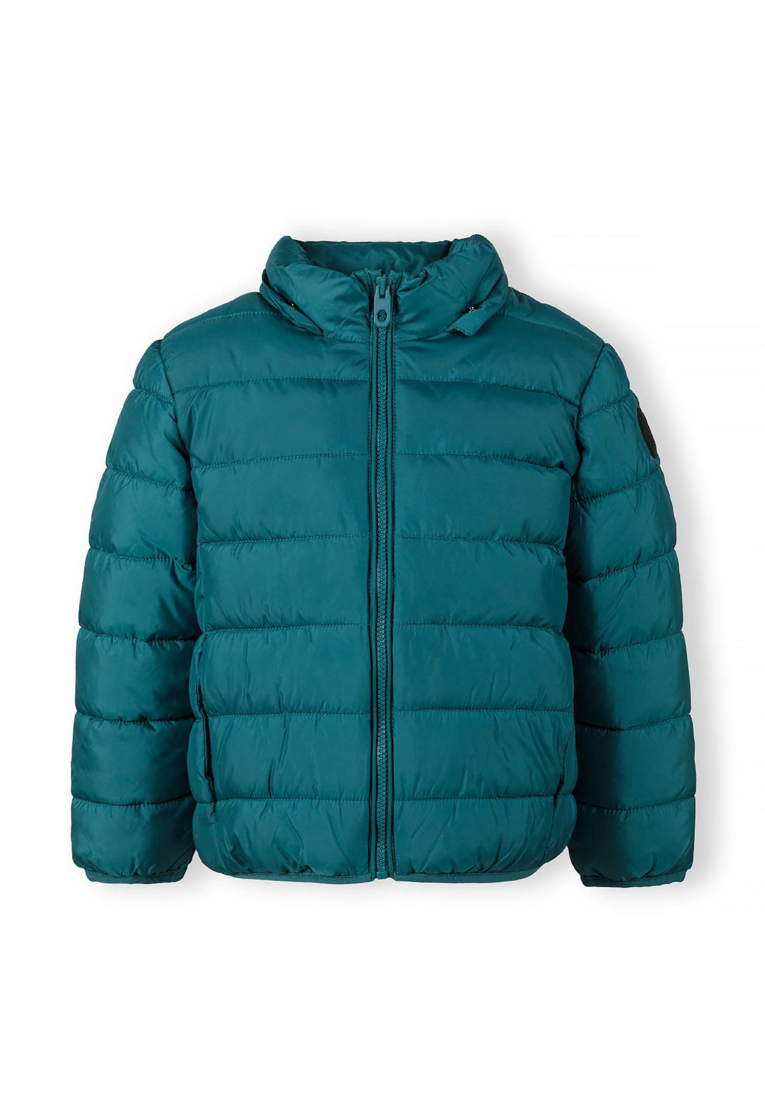 MINOTI Steppjacke Steppjacke mit abnehmbarer Kapuze und Aufnäher am Ärmel (2–14y)